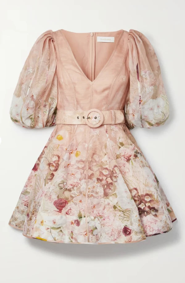 Zimmermann Dancer Puff Sleeve Mini Dress size 0 US 4