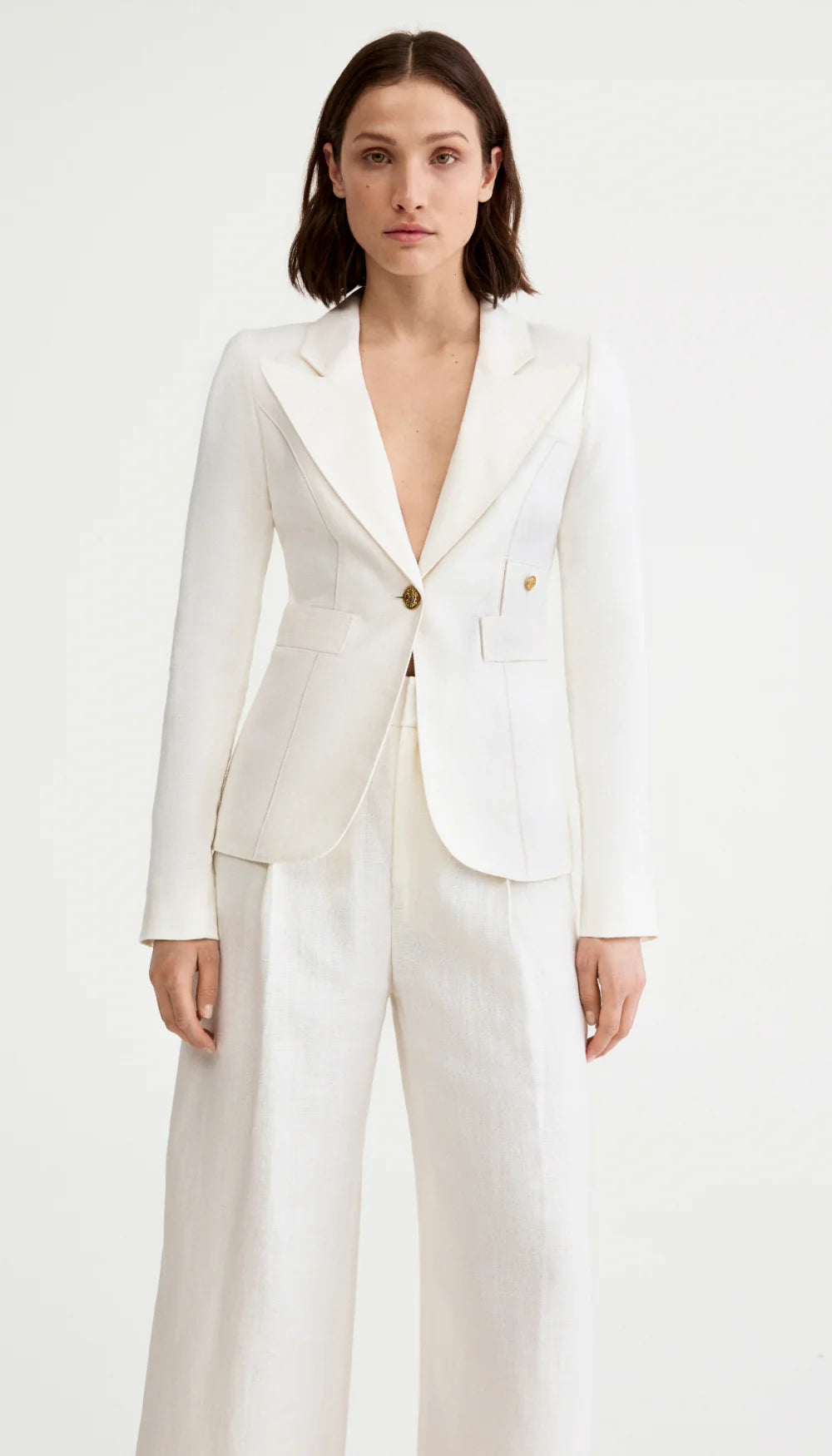 Smythe Linen Classic Duchess Blazer size 10