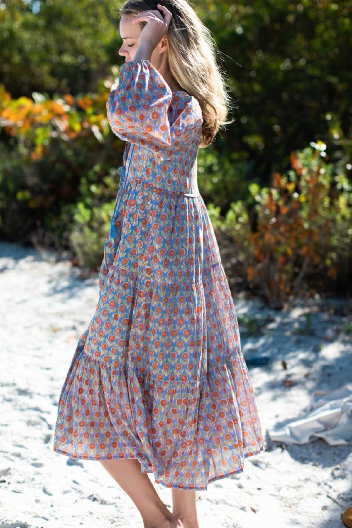 Emerson Fry Heirloom Dress in Wednesday Flowers Blues size L