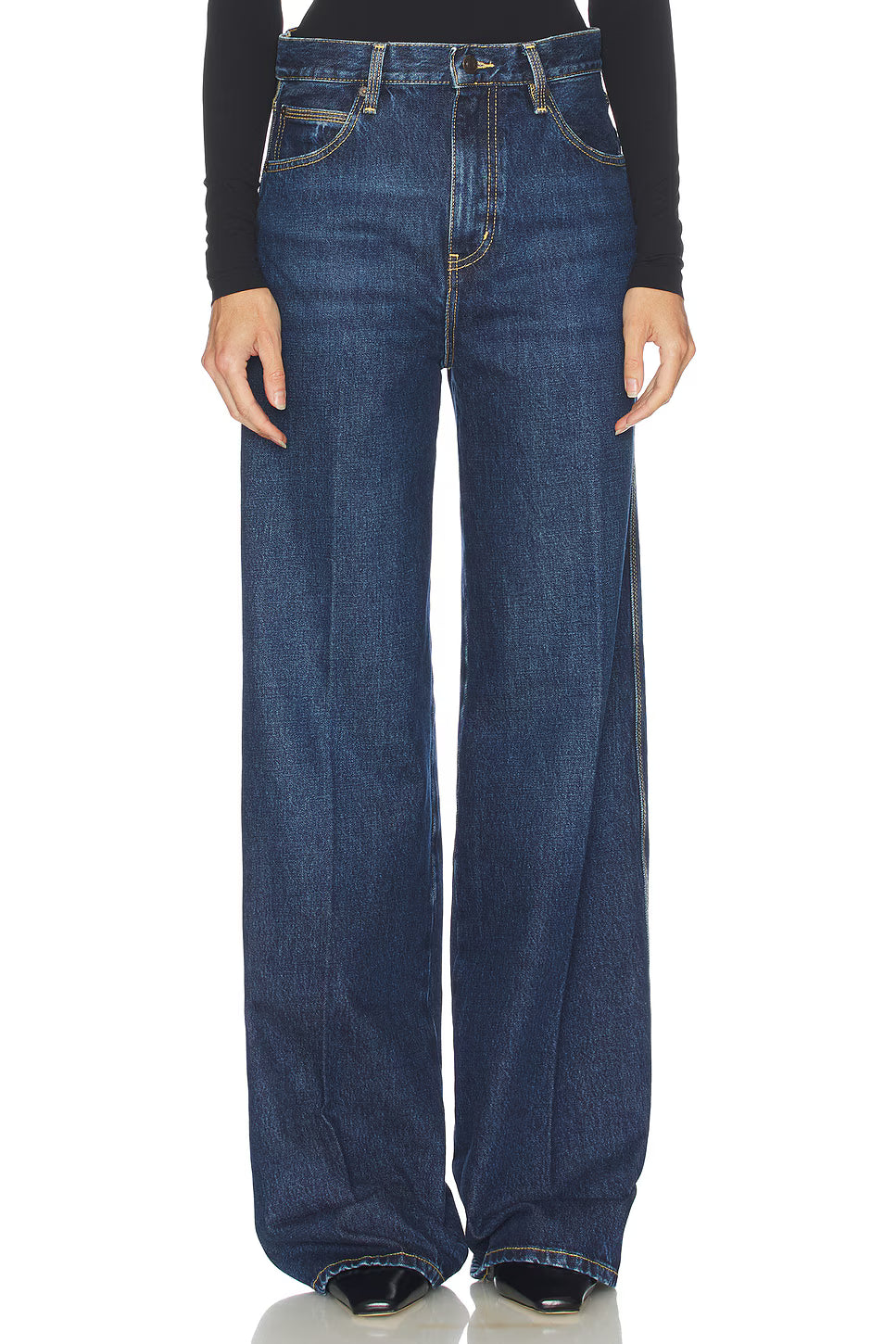 Frame The Cuffed Wide Jeans in Spencer Wash size 26