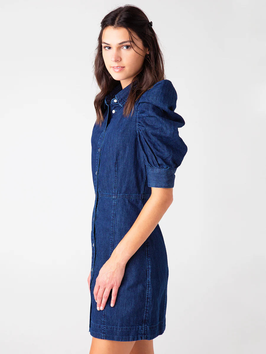 Frame Gillian Puff Sleeve Denim Dress size M