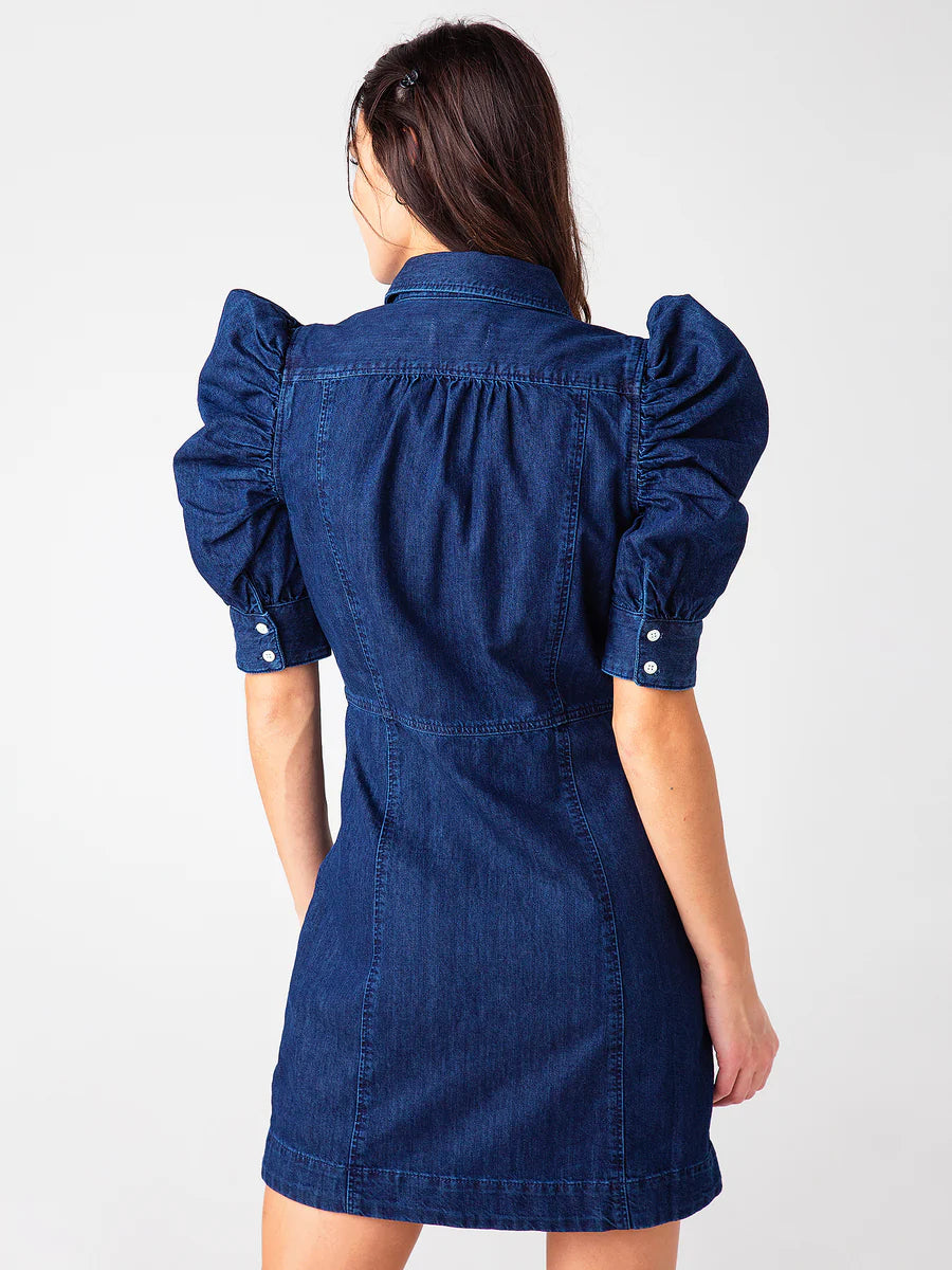 Frame Gillian Puff Sleeve Denim Dress size M