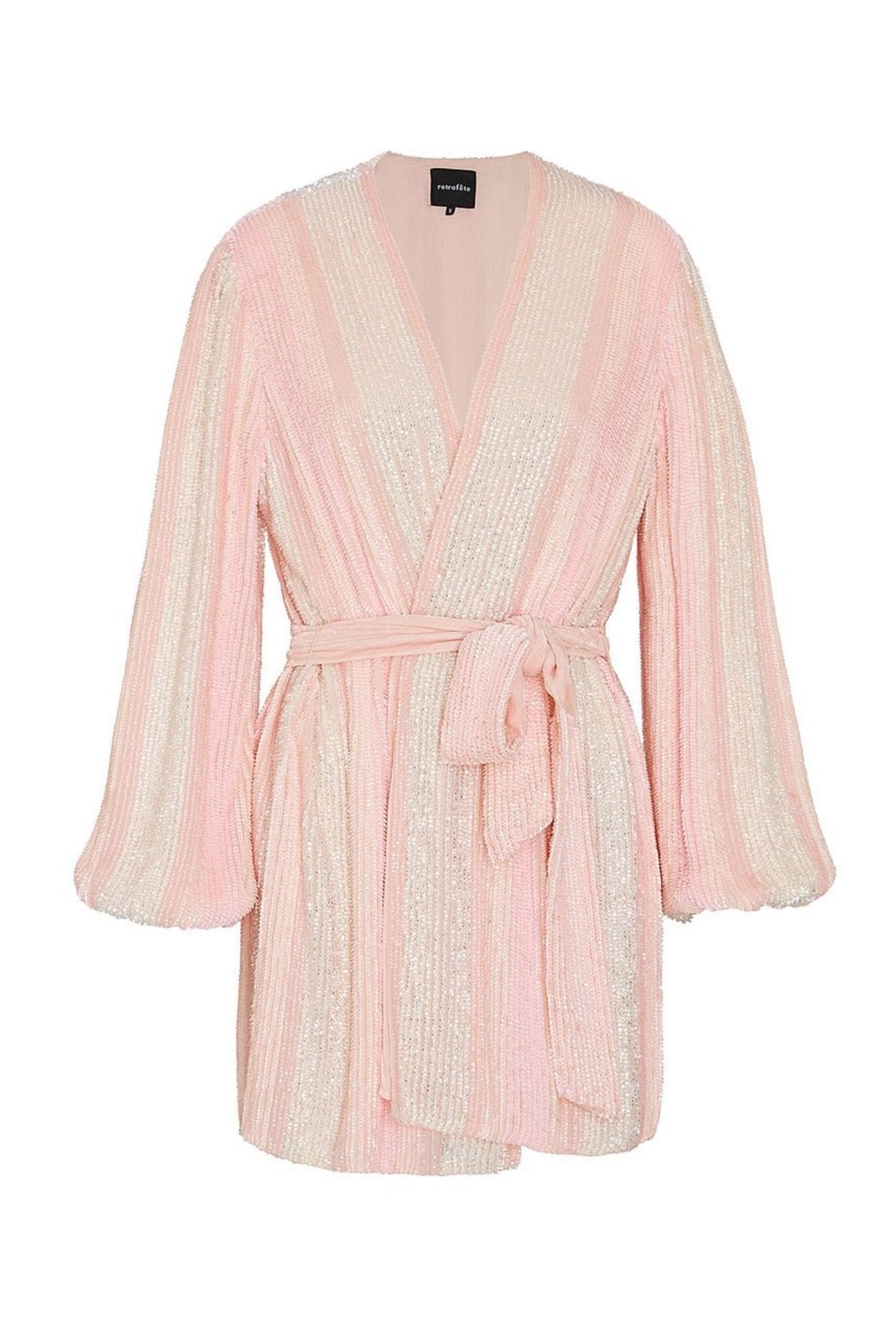 Retrofete Gabrielle Robe Dress Pastel Pink Stripes size M