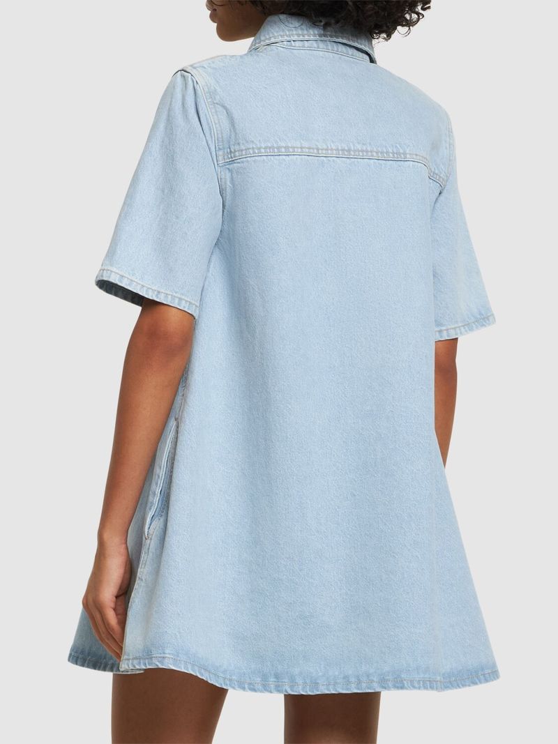 Ganni Cutline Cotton Denim Mini Dress size 36 - us 4