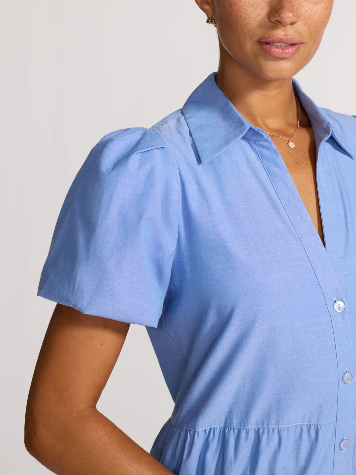 Brochu Walker Havana Mini Dress in Chambray Blue size L