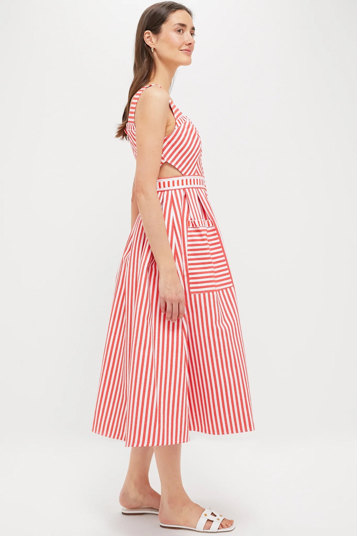 Hunter Bell Poppy Stripe Cosi Midi Dress size 8