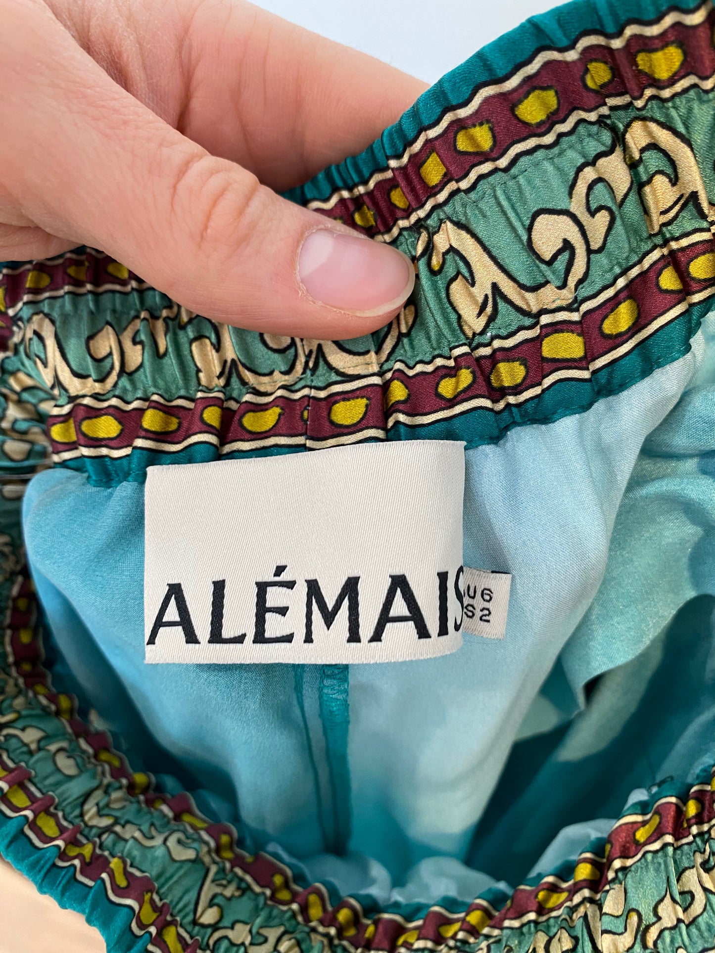 Alemais Franca Drawstring Pants in Silk Satin size US 2