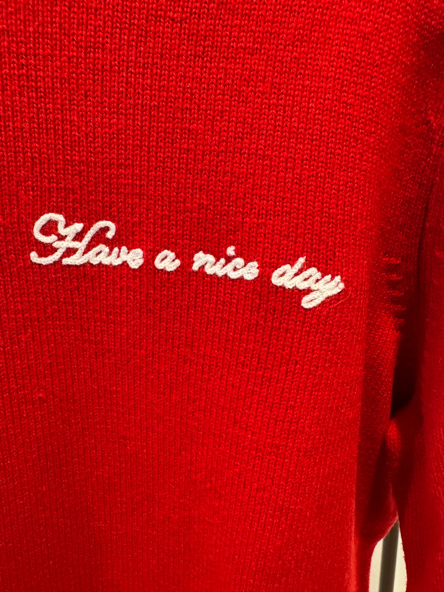 Rag and Bone "Have a Nice Day" Cashmere Red Sweater size S