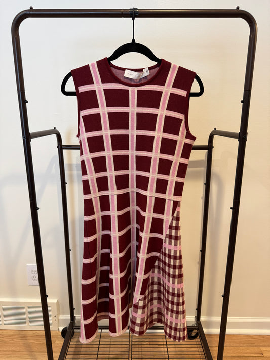 Victoria Beckham Tartan Check Intarsia Mini Dress size 2 (M)