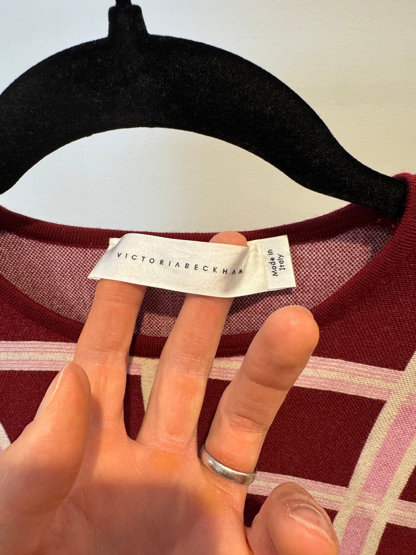 Victoria Beckham Tartan Check Intarsia Mini Dress size 2 (M)