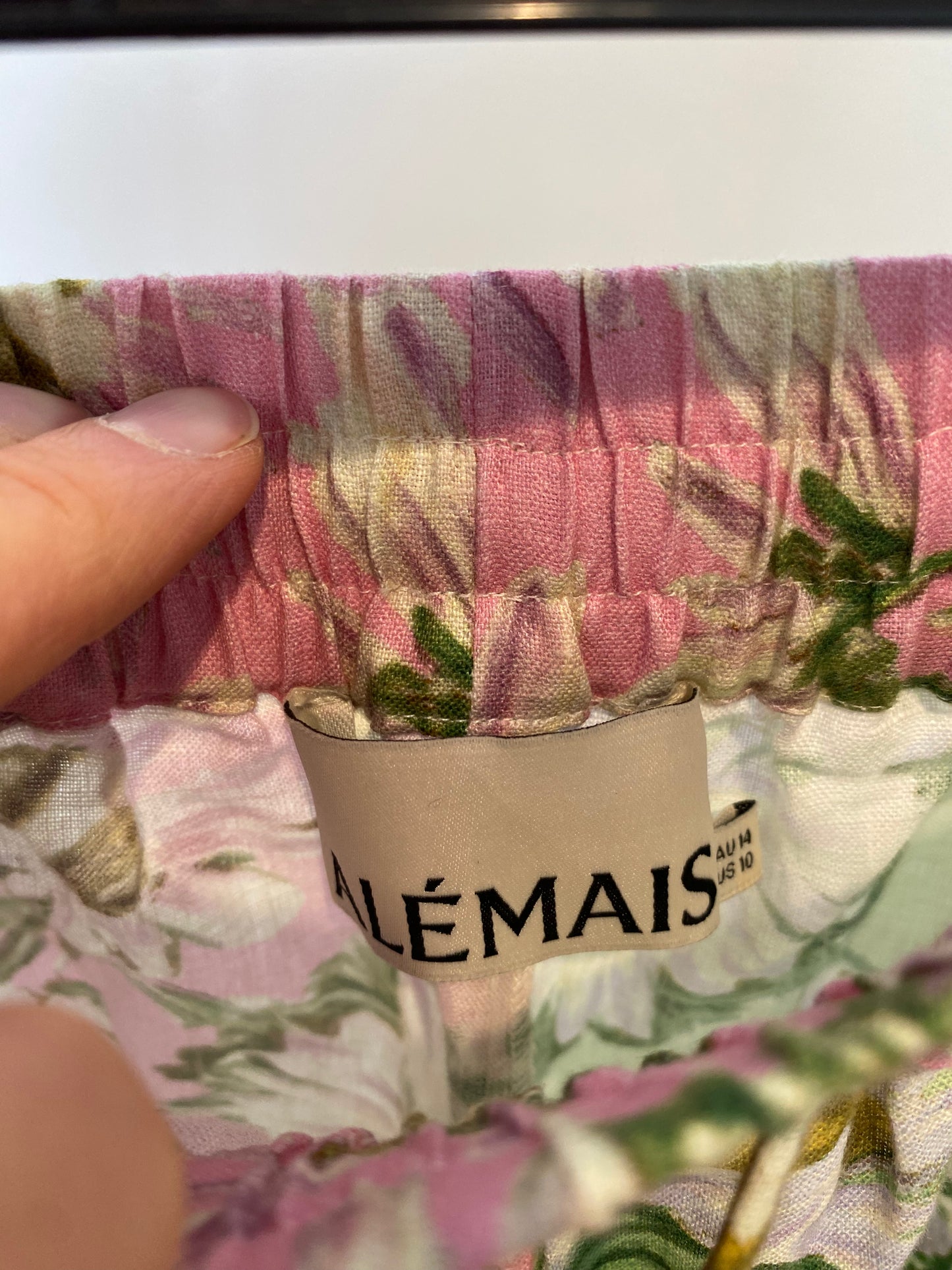 Alemais Astra Floral Linen Shirt and Shorts Set size US 10