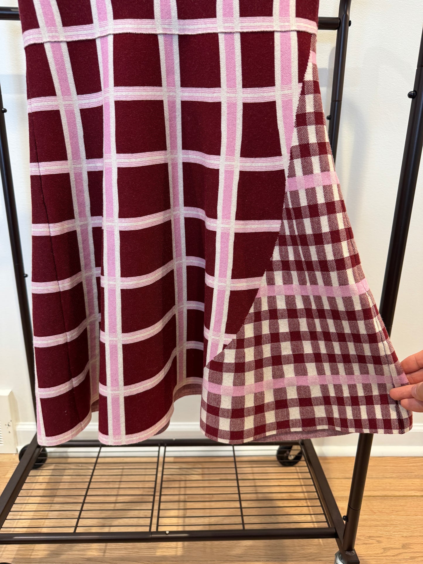 Victoria Beckham Tartan Check Intarsia Mini Dress size 2 (M)