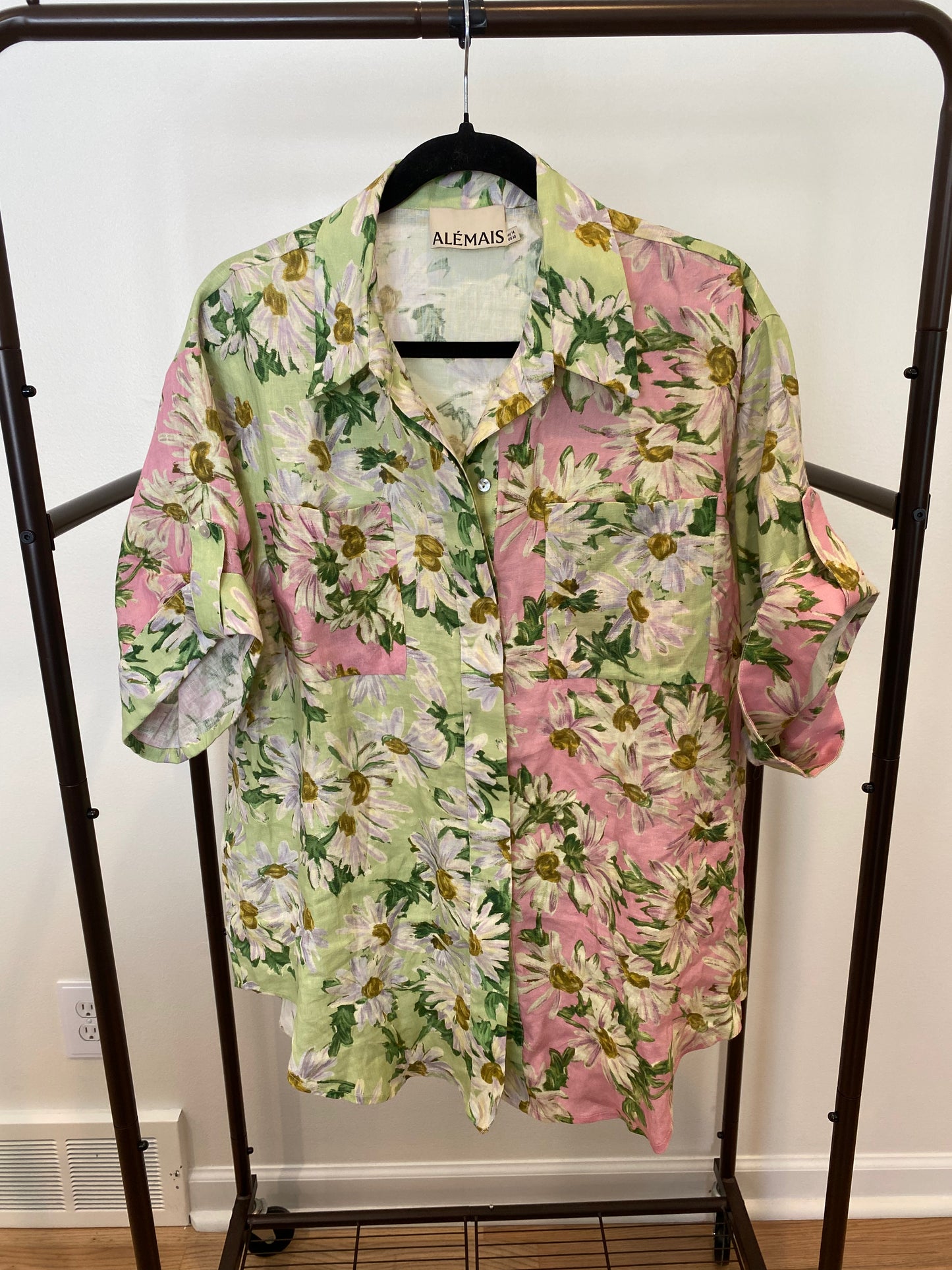 Alemais Astra Floral Linen Shirt and Shorts Set size US 10