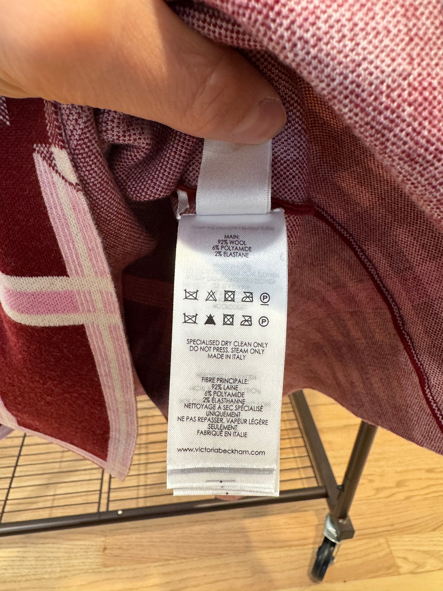Victoria Beckham Tartan Check Intarsia Mini Dress size 2 (M)
