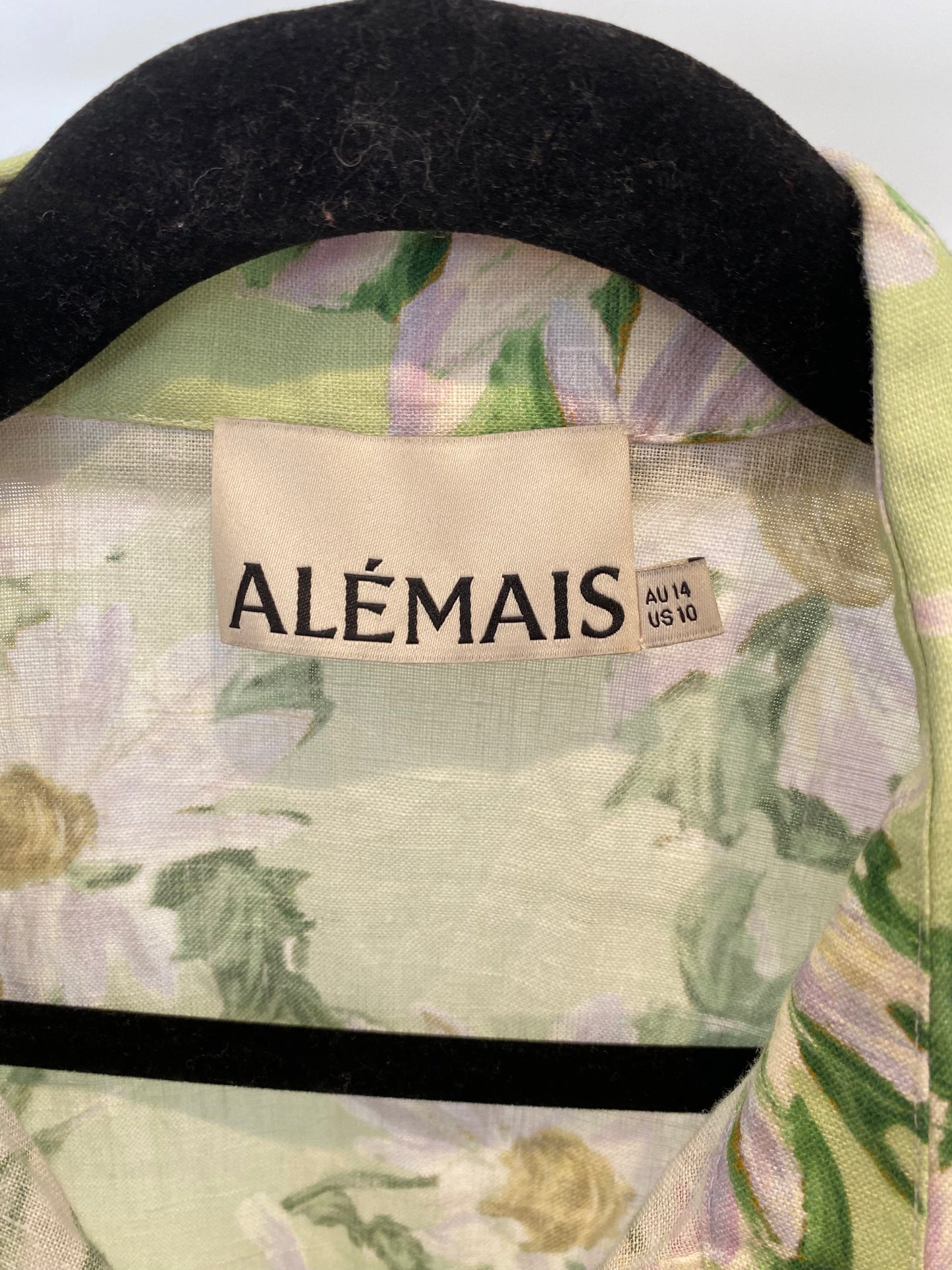 Alemais Astra Floral Linen Shirt and Shorts Set size US 10