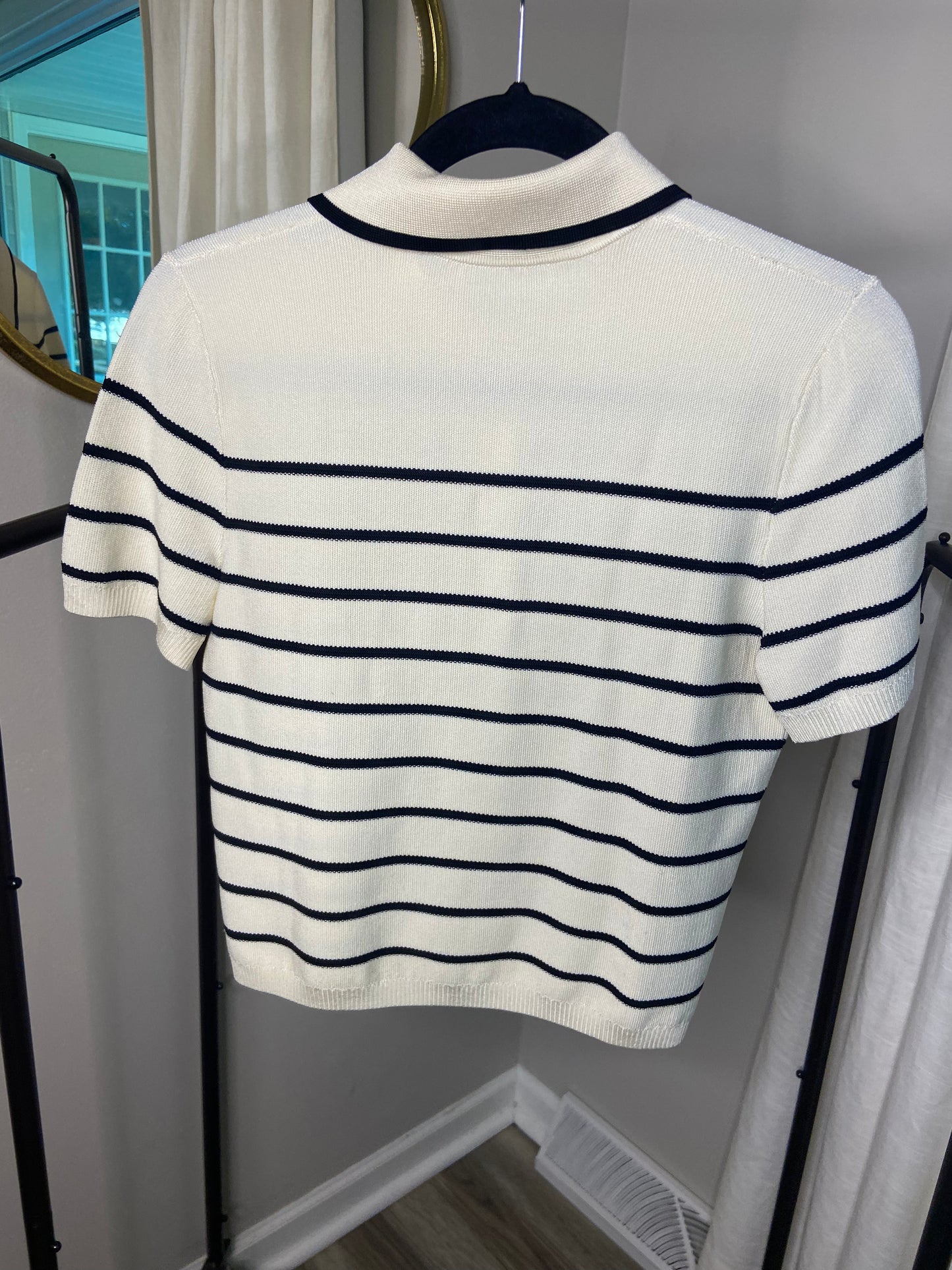 Zimmermann Matchmaker Knit Stripe Polo Pullover Top size US 8