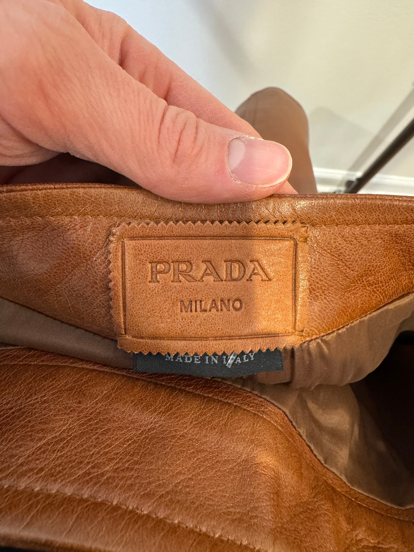 Prada Nappa Leather A-Line Skirt size 44 - US 8