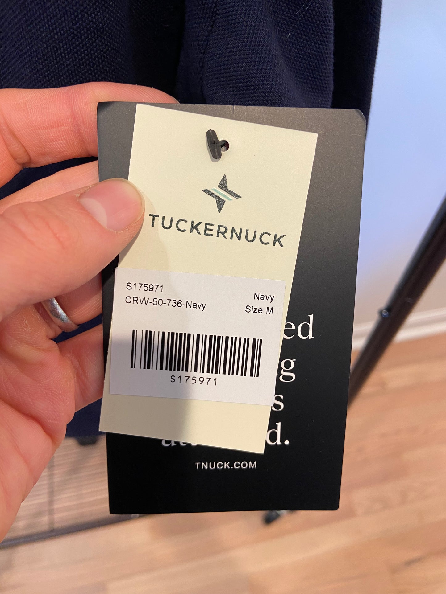 Tuckernuck Navy Long Sleeve Pique Holmes Boyfriend Polo size M