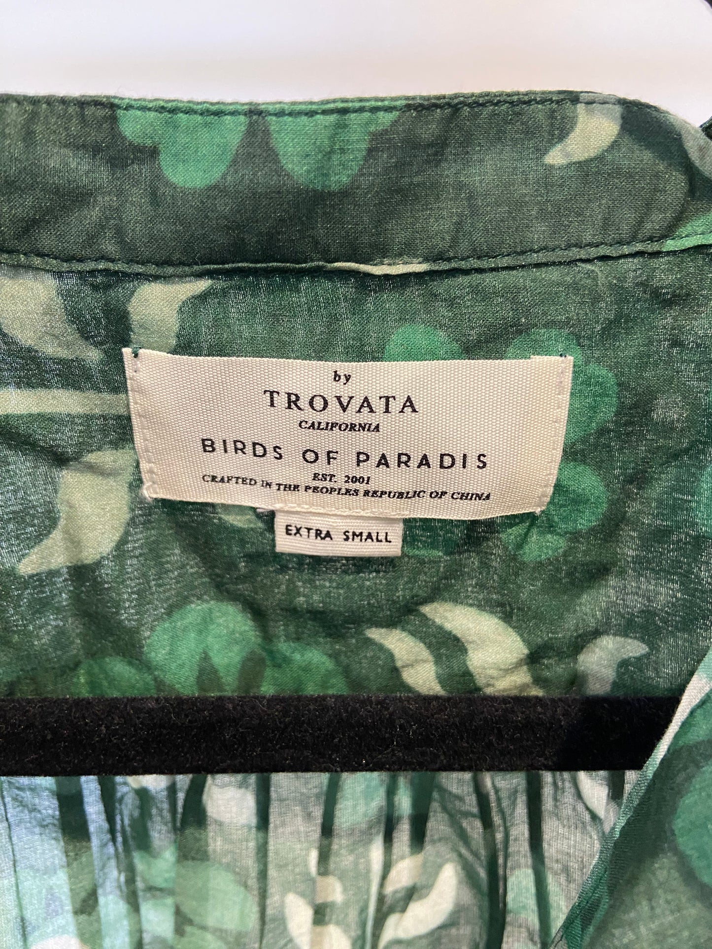 Trovata Birds of Paradis Brett Blouse size XS