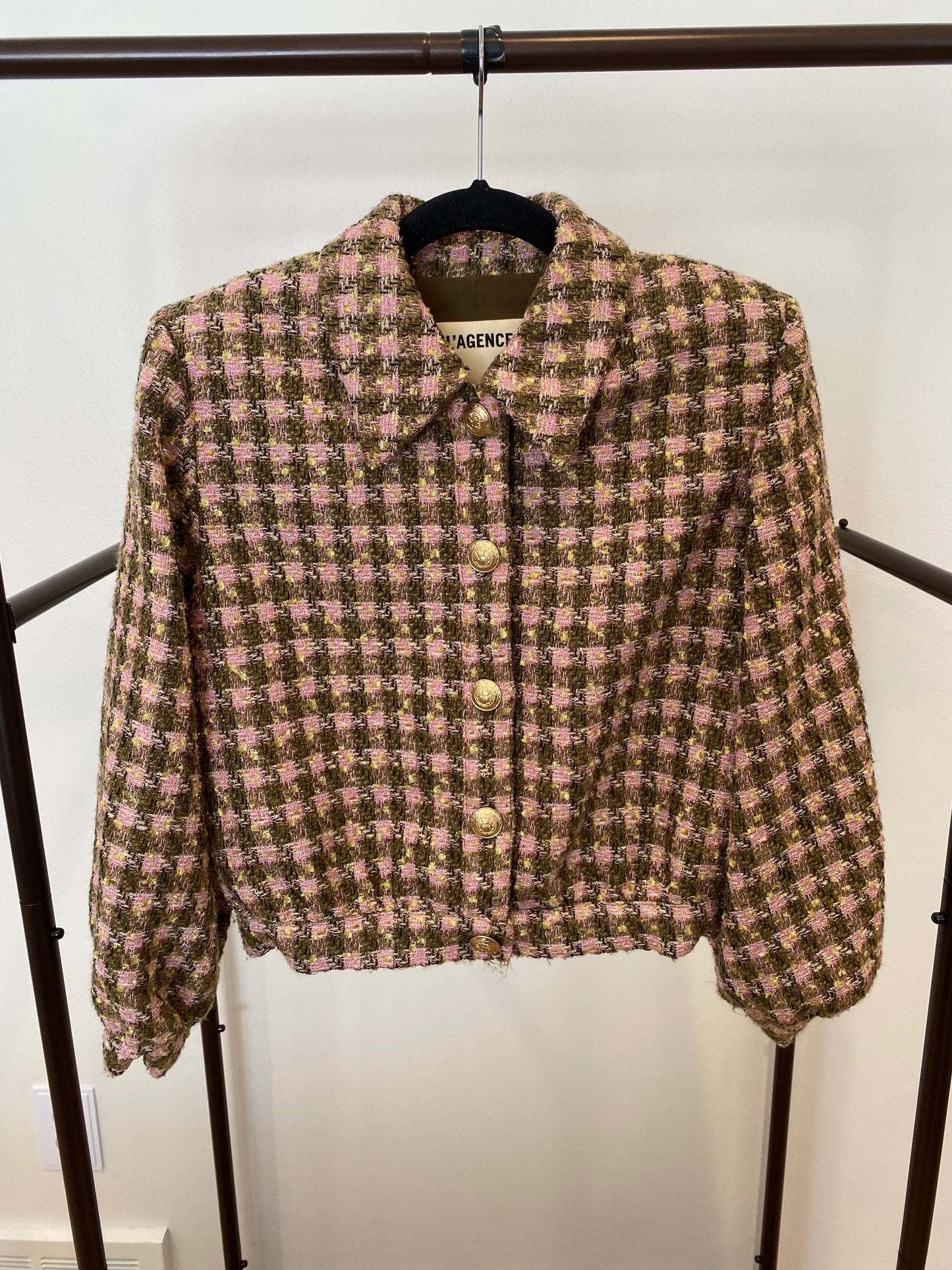 L'Agence Bridges Tweed Cropped Jacket size 4