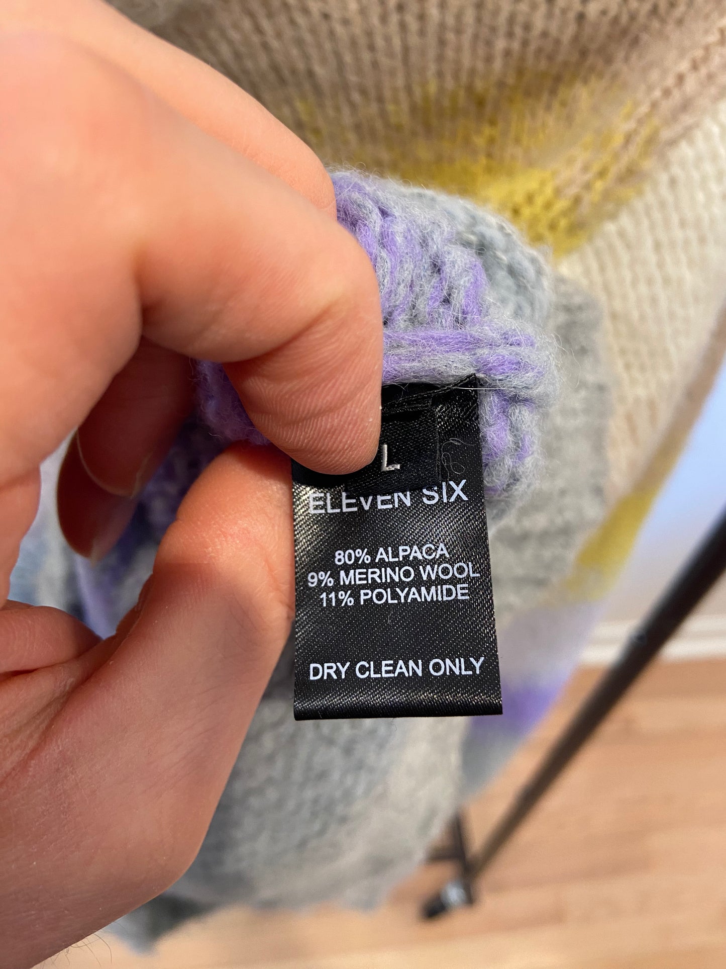 Eleven Six Joy Ombre Crew Neck Alpaca Sweater size L