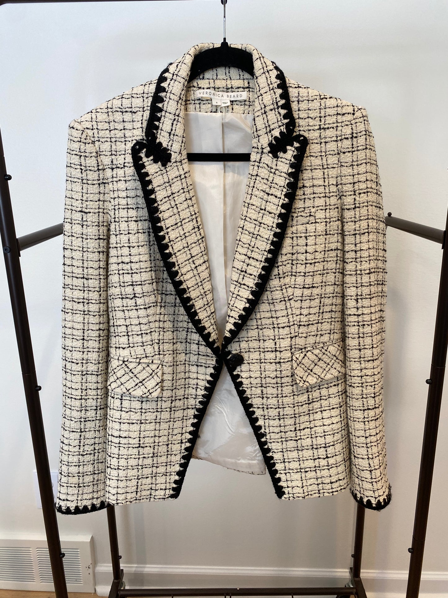 Veronica Beard Tweed Cutaway Dickey Blazer size 8