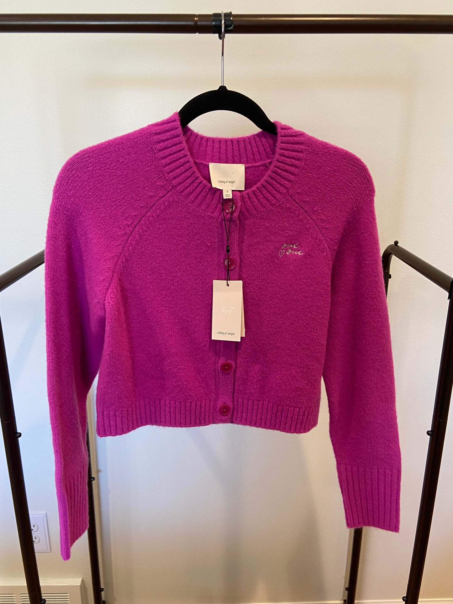 Cinq a Sept Oui Oui Cropped Cardigan size S