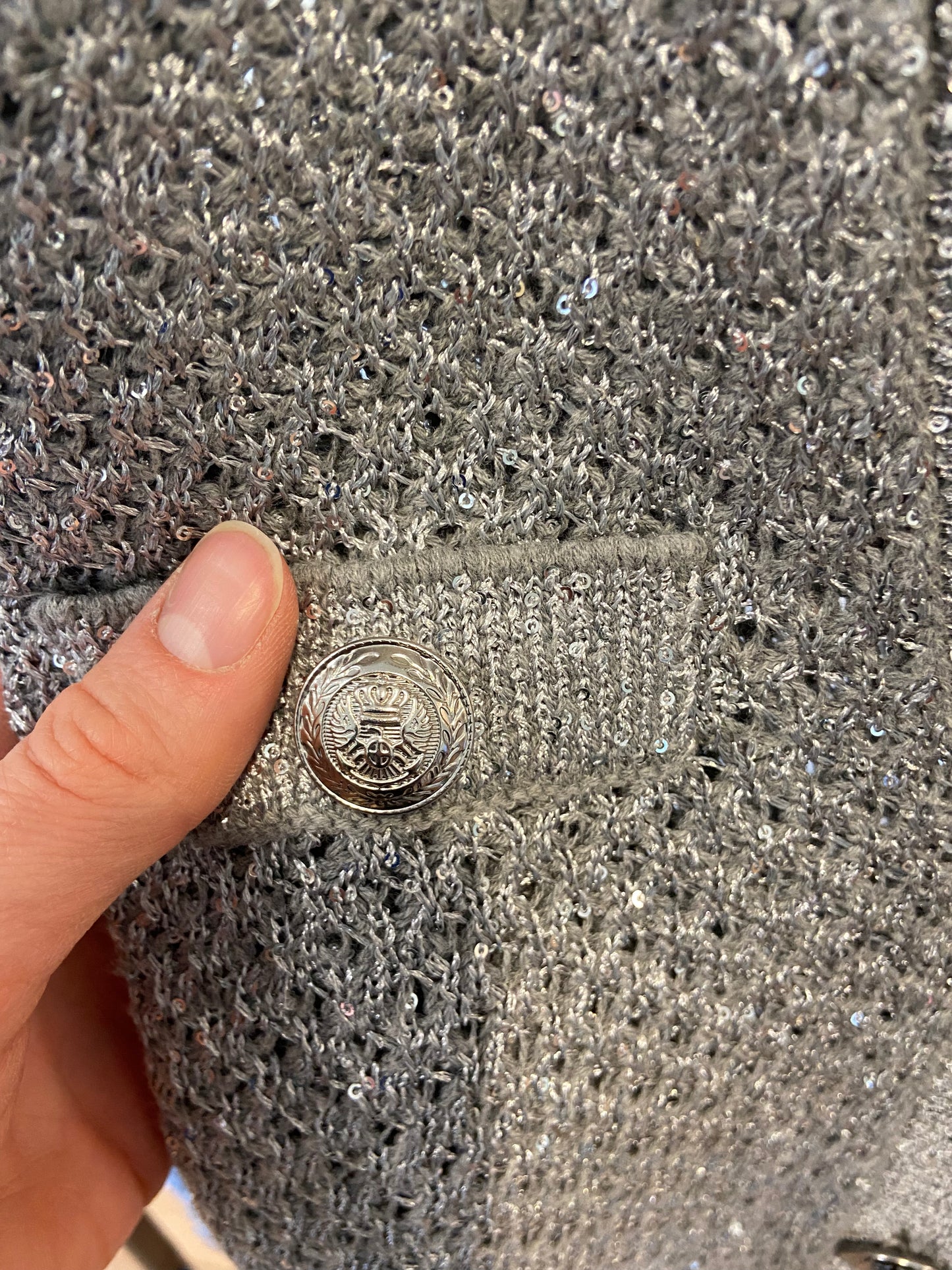 L'Agence Blanca Sequin Crop Cardigan size M