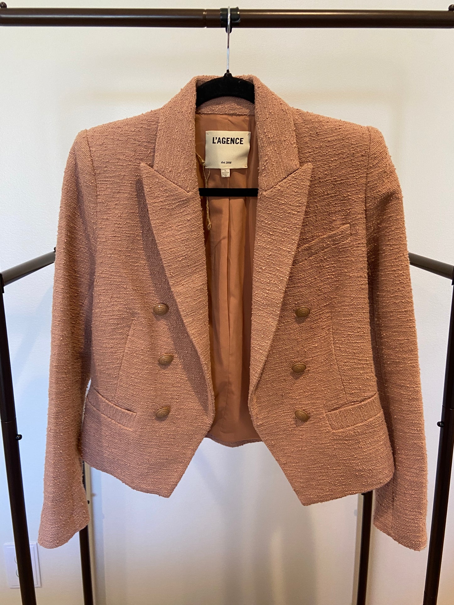 L'Agence Brooke Double Breasted Crop Blazer size 2
