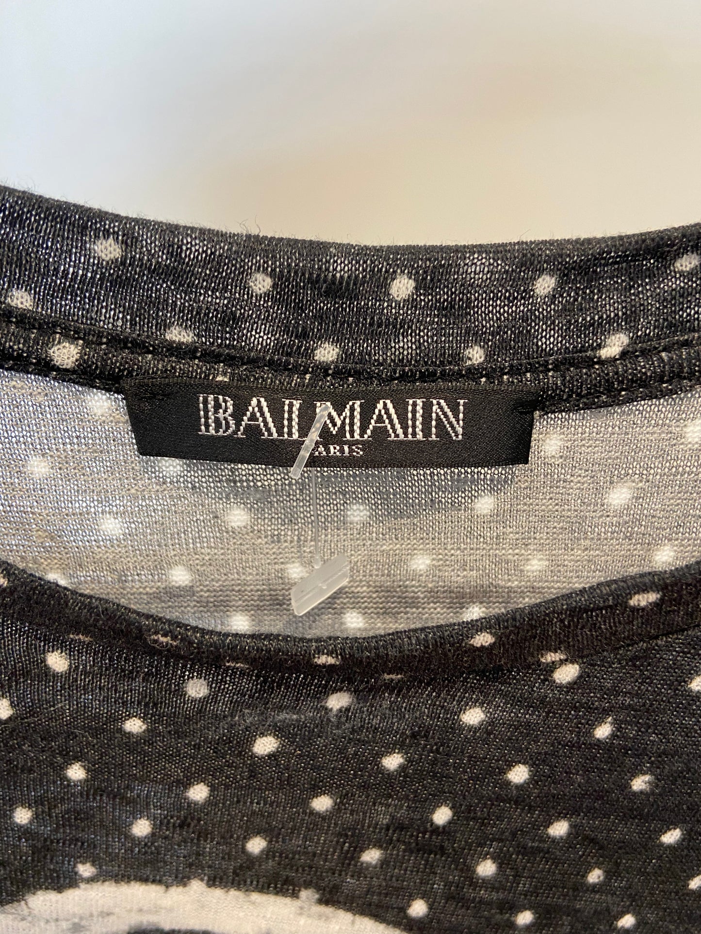 Balmain Black White Polka Dot Logo Tank Top size 36 - US 4