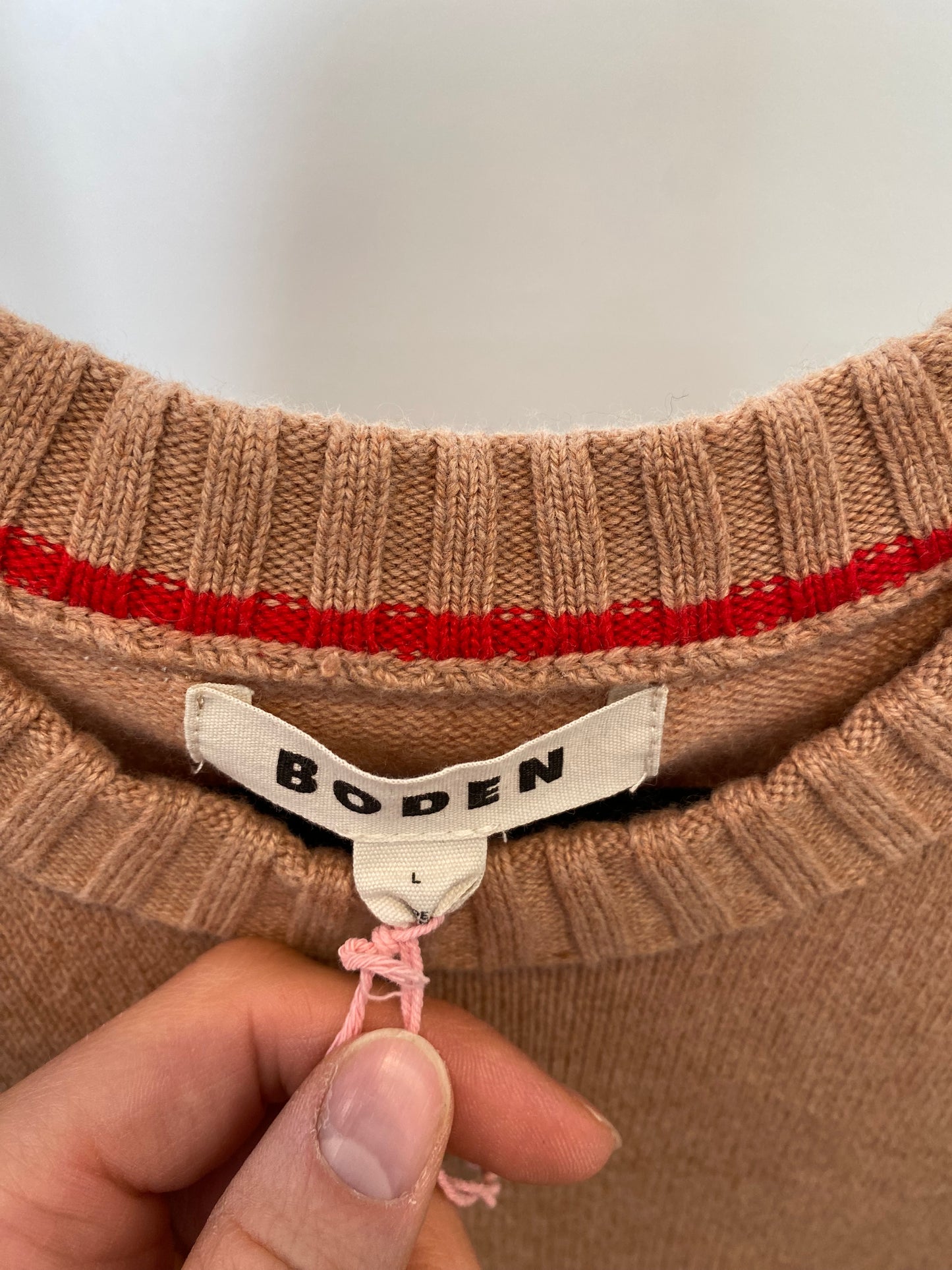 Boden Zia Button Side Jumper Sweater Camel Melange size L
