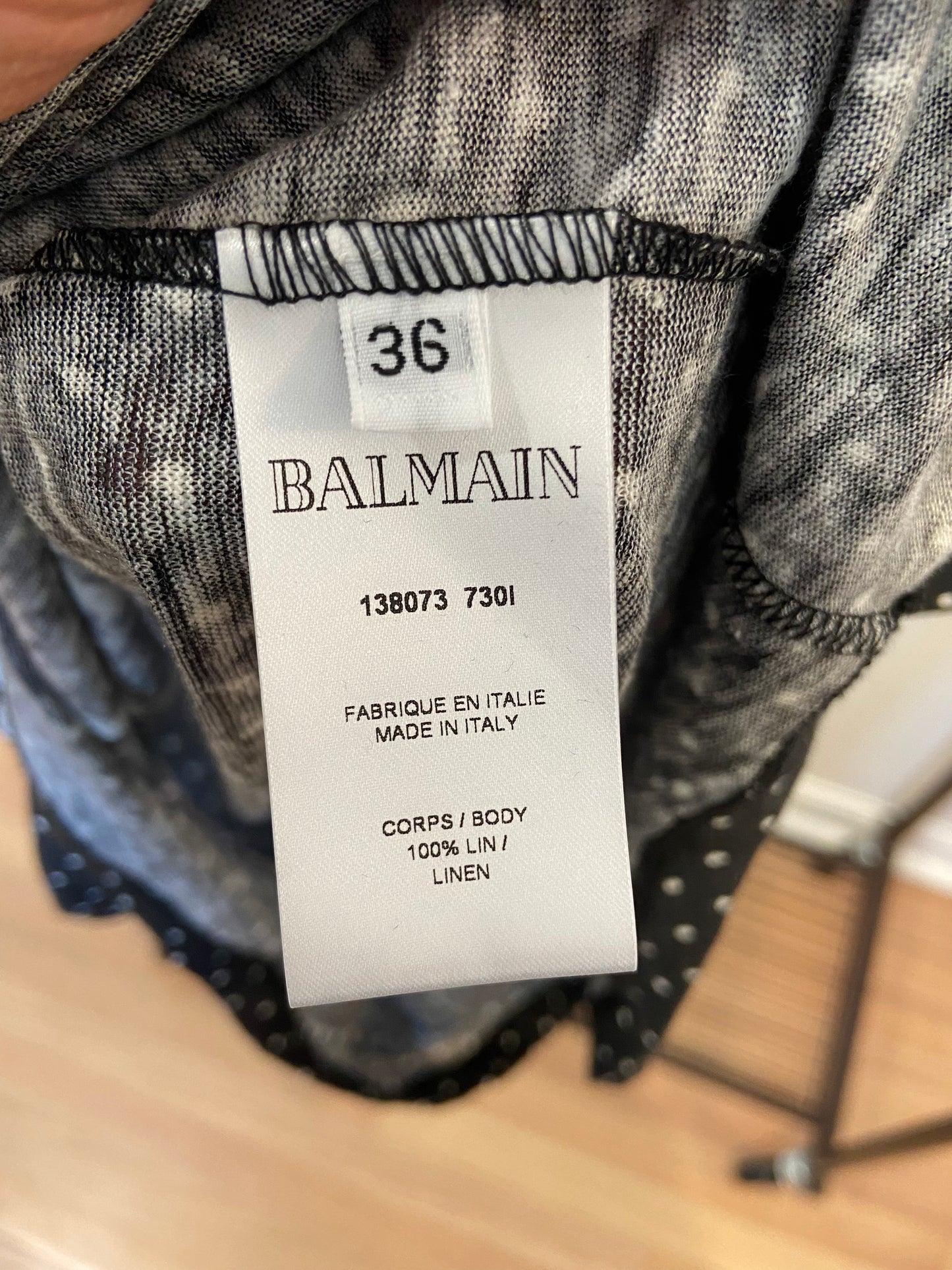 Balmain Black White Polka Dot Logo Tank Top size 36 - US 4