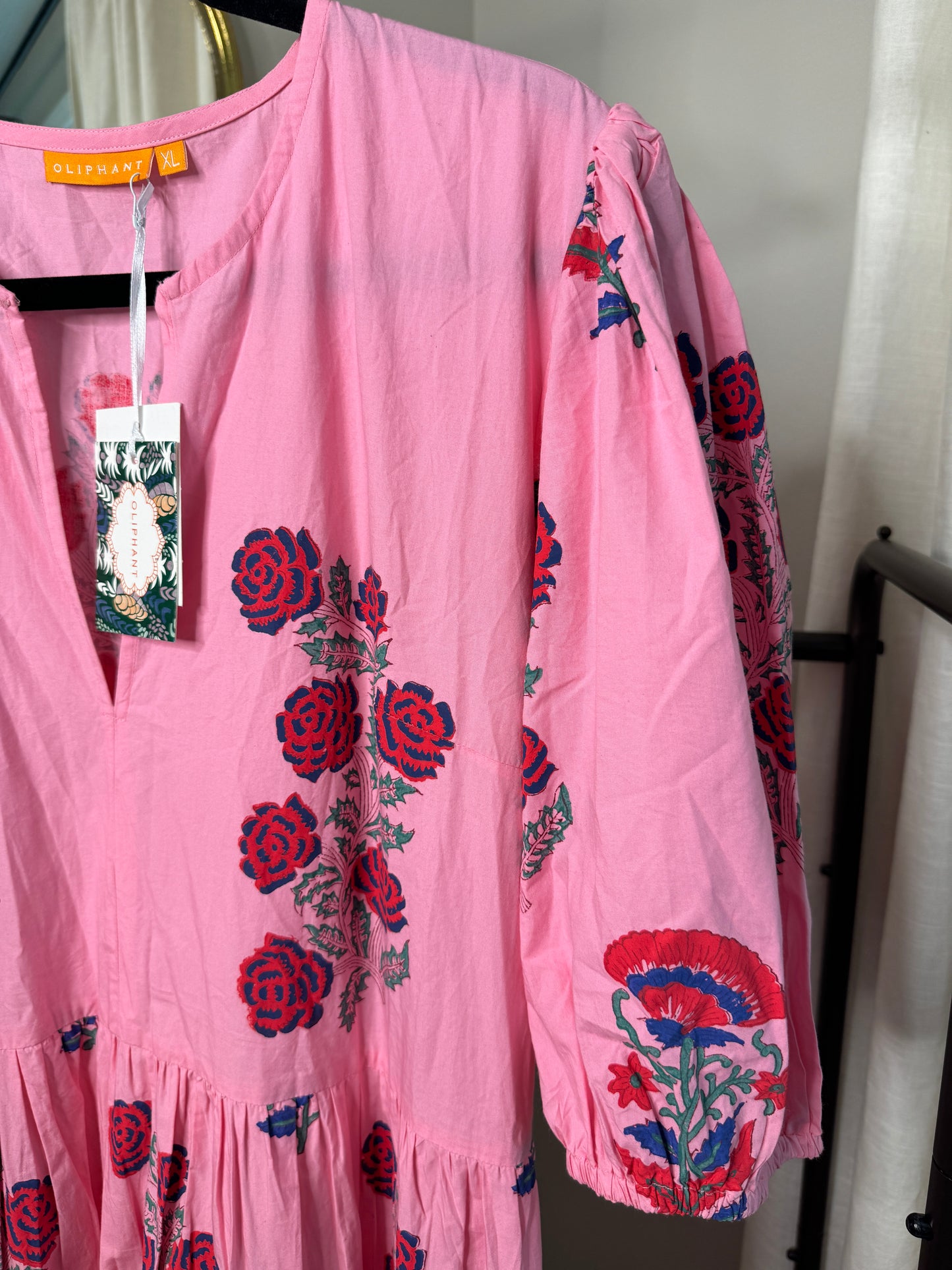 Oliphant Puff Sleeve Maxi Dress size XL