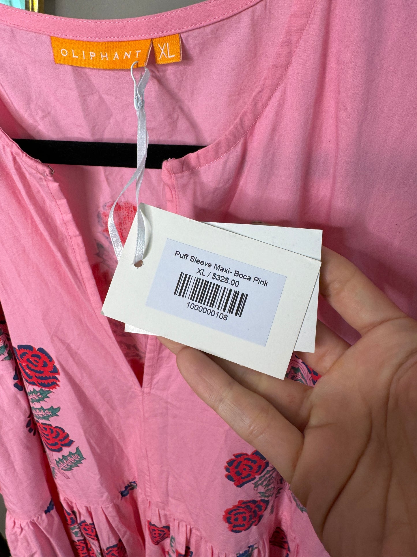 Oliphant Puff Sleeve Maxi Dress size XL