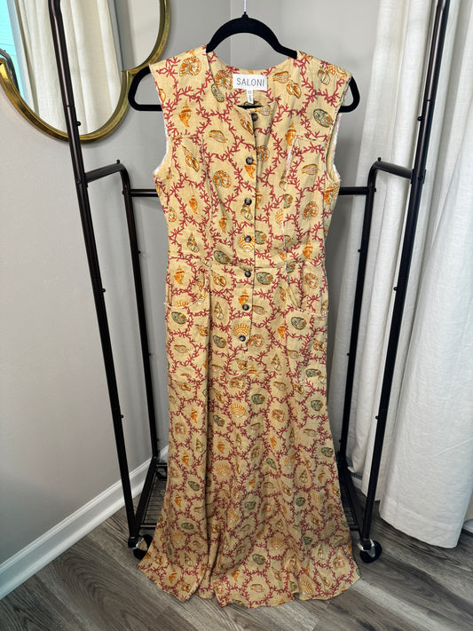SALONI Sierra Coral Sand Maxi Dress size 6