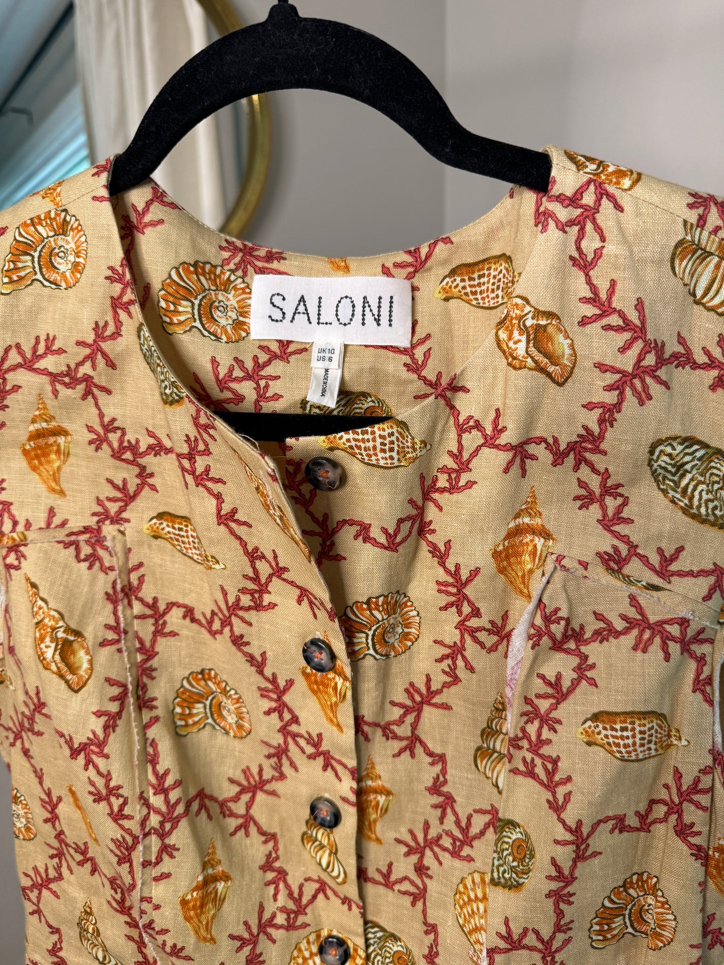 SALONI Sierra Coral Sand Maxi Dress size 6