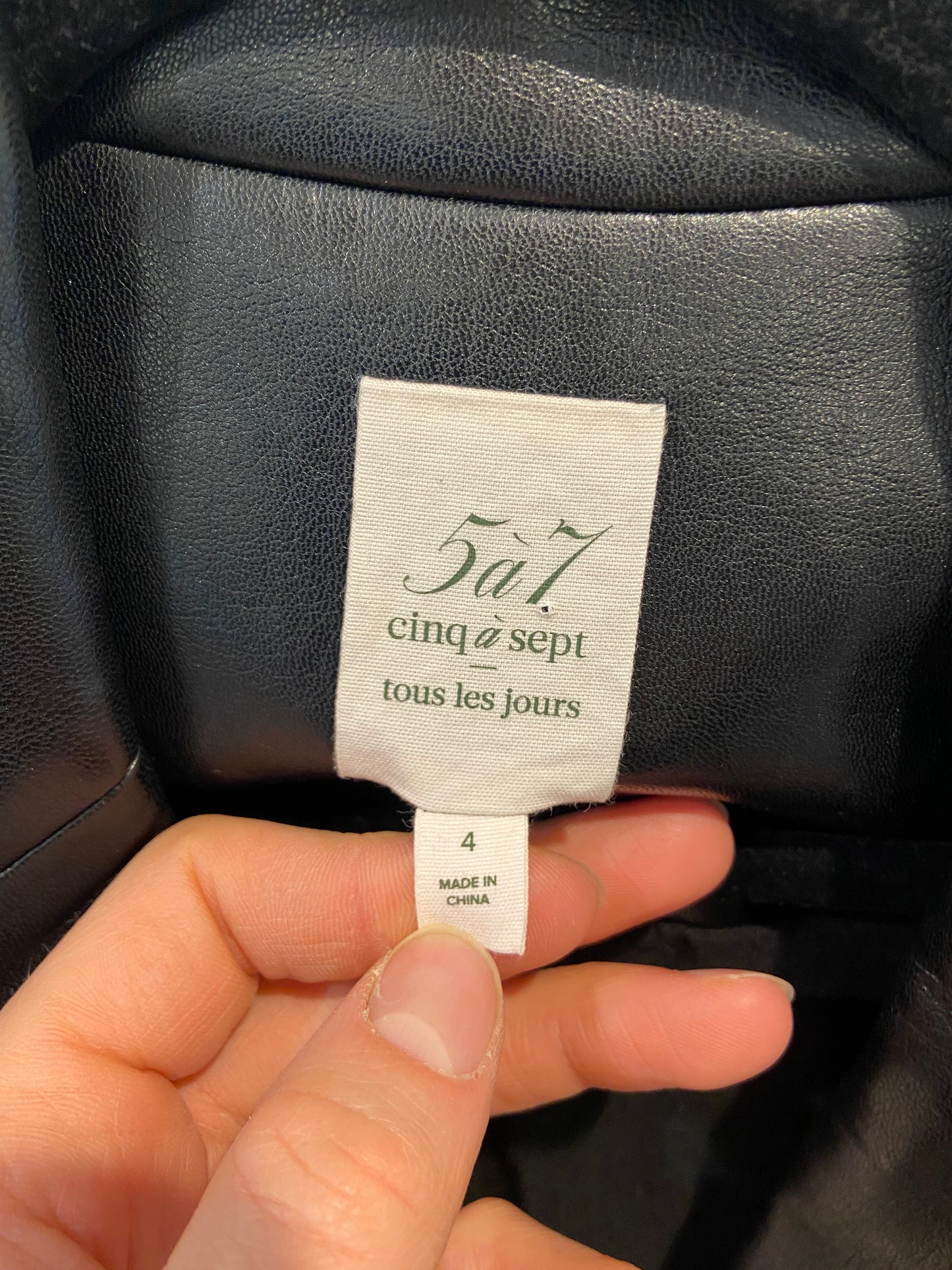 Cinq a Sept Vegan Leather Kylie Blazer size 4