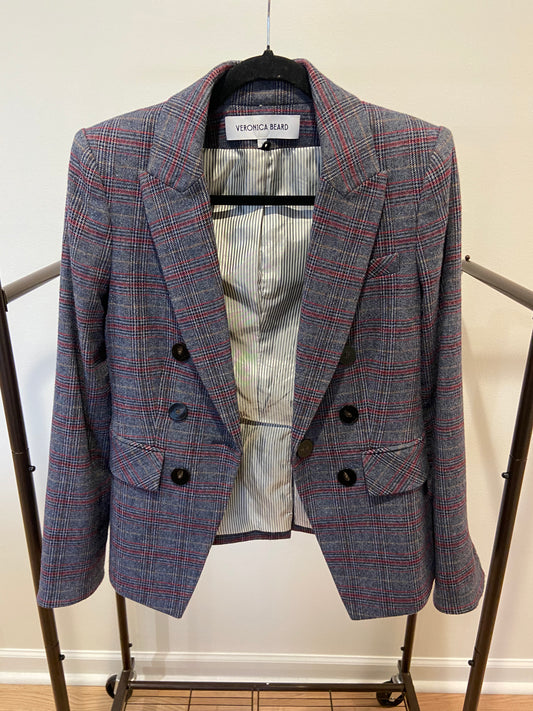 Veronica Beard Lawrence Dickey Plaid Blazer size 2