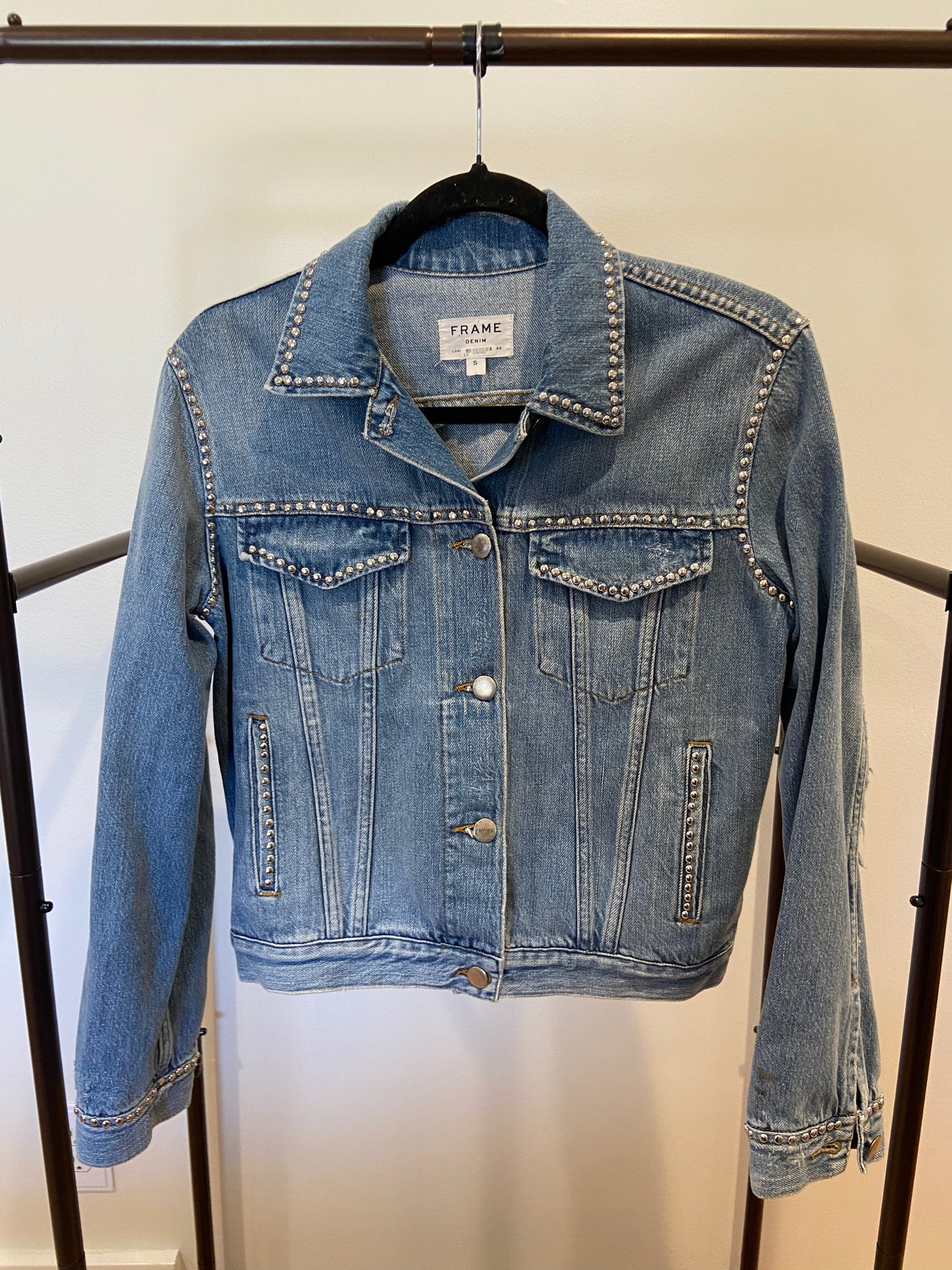 Frame Le Studded Denim Jacket size S