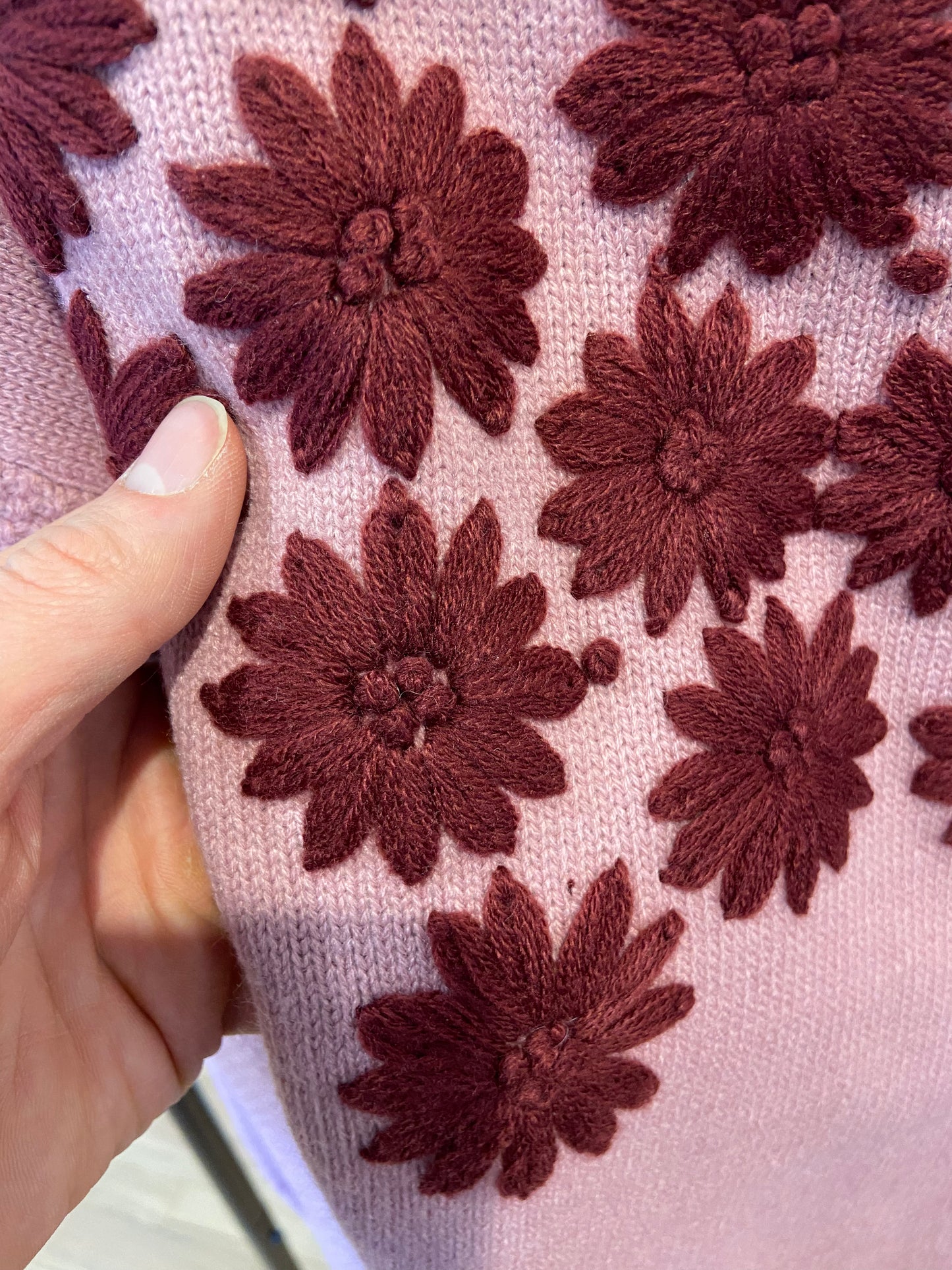 Hyacinth House Rose Embroidered Floral Francine Sweater size XS
