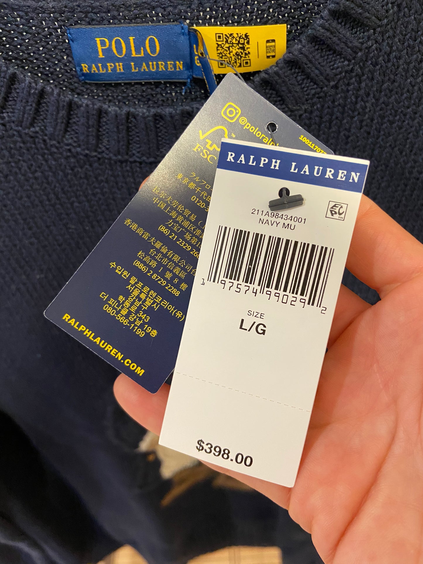 Polo Ralph Lauren Bear Sweater size L