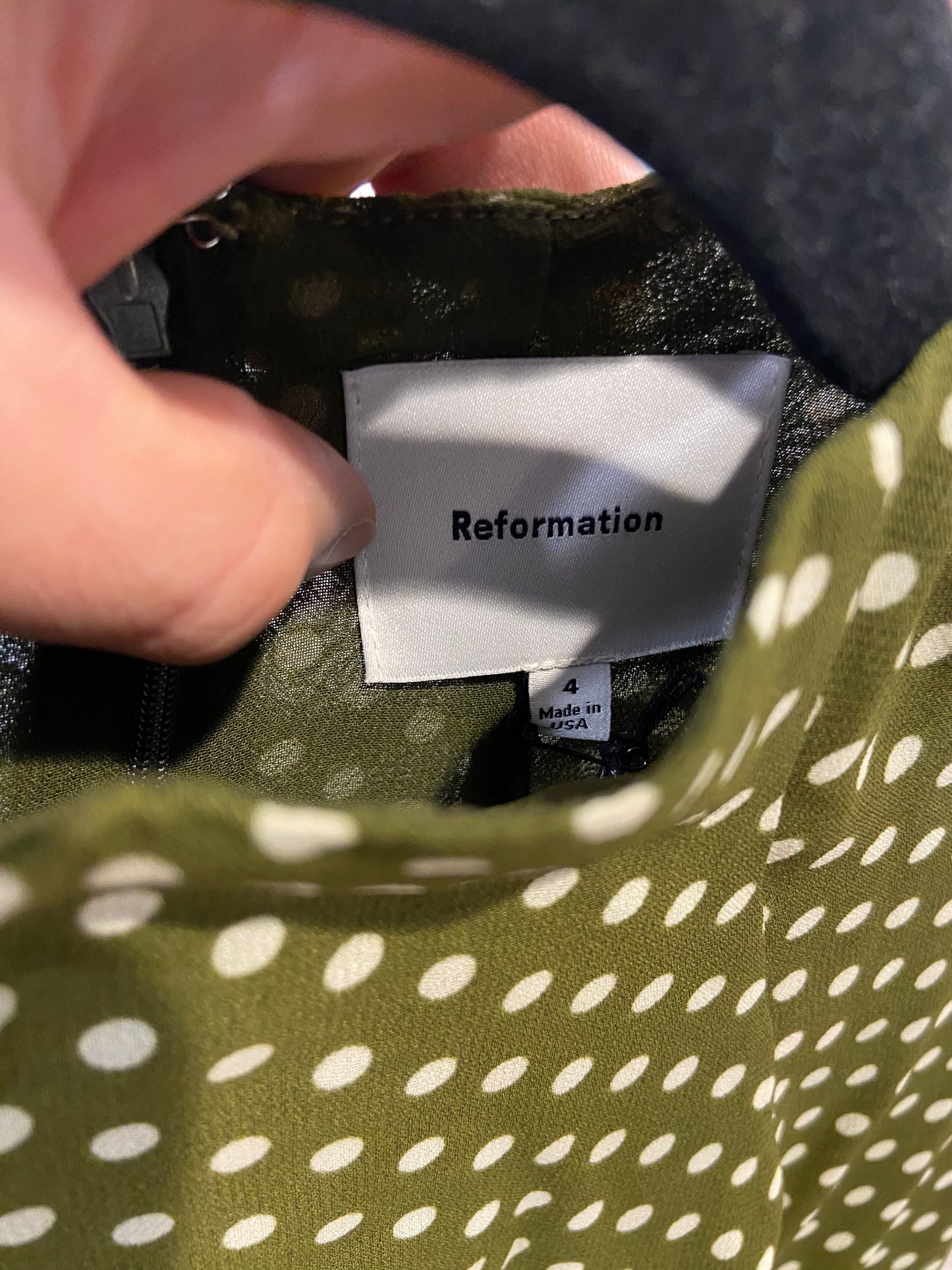 Reformation Maven Mock-Neck Chiffon Midi Dress size 4