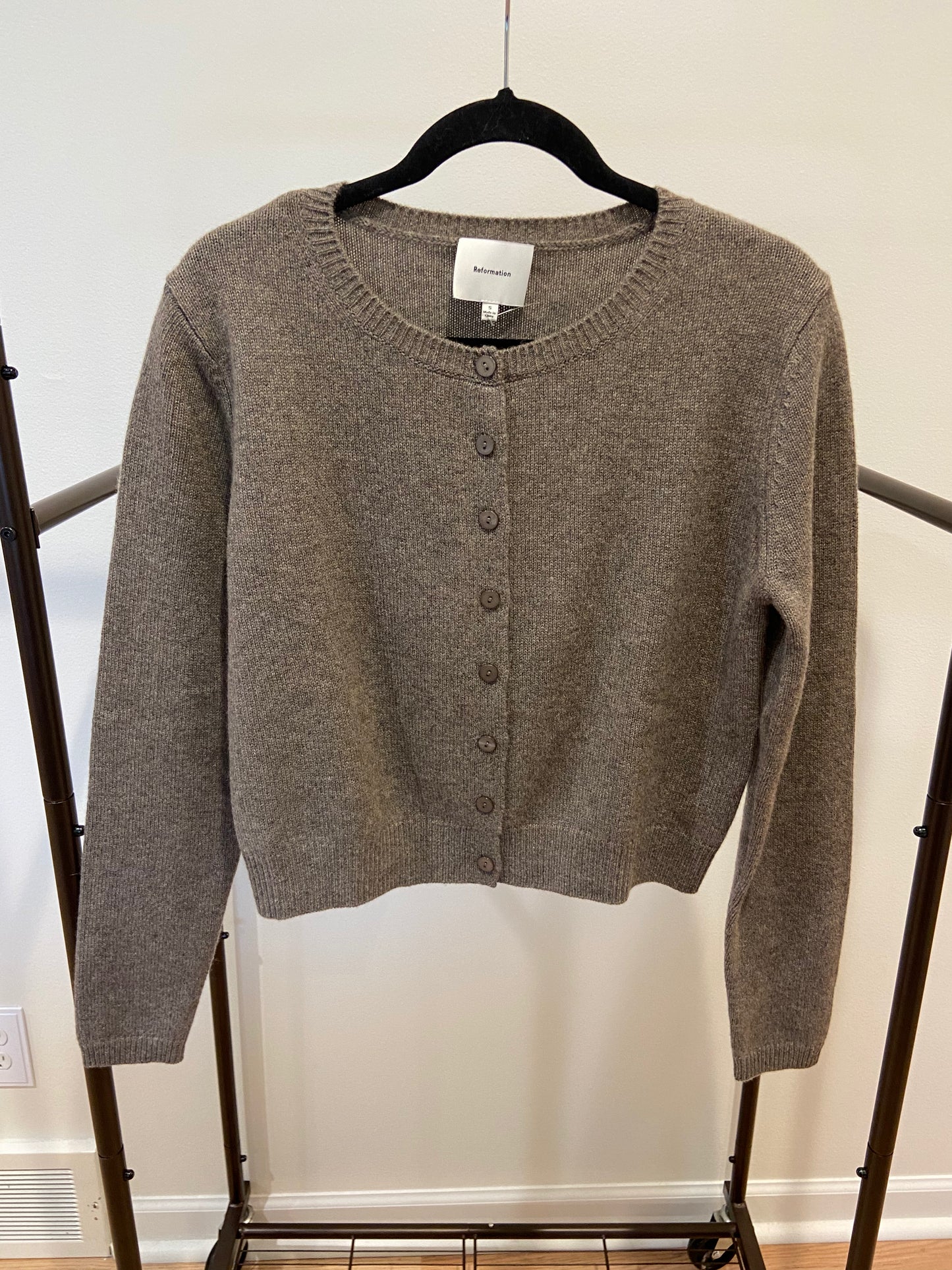 Reformation Clara Cashmere Crew Cardigan size S