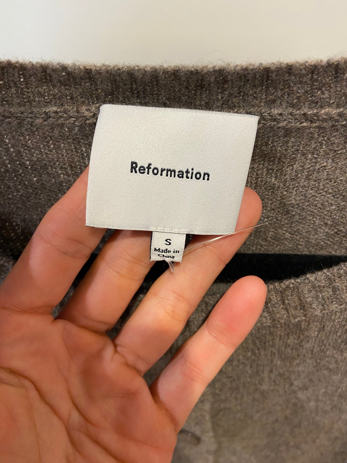 Reformation Clara Cashmere Crew Cardigan size S