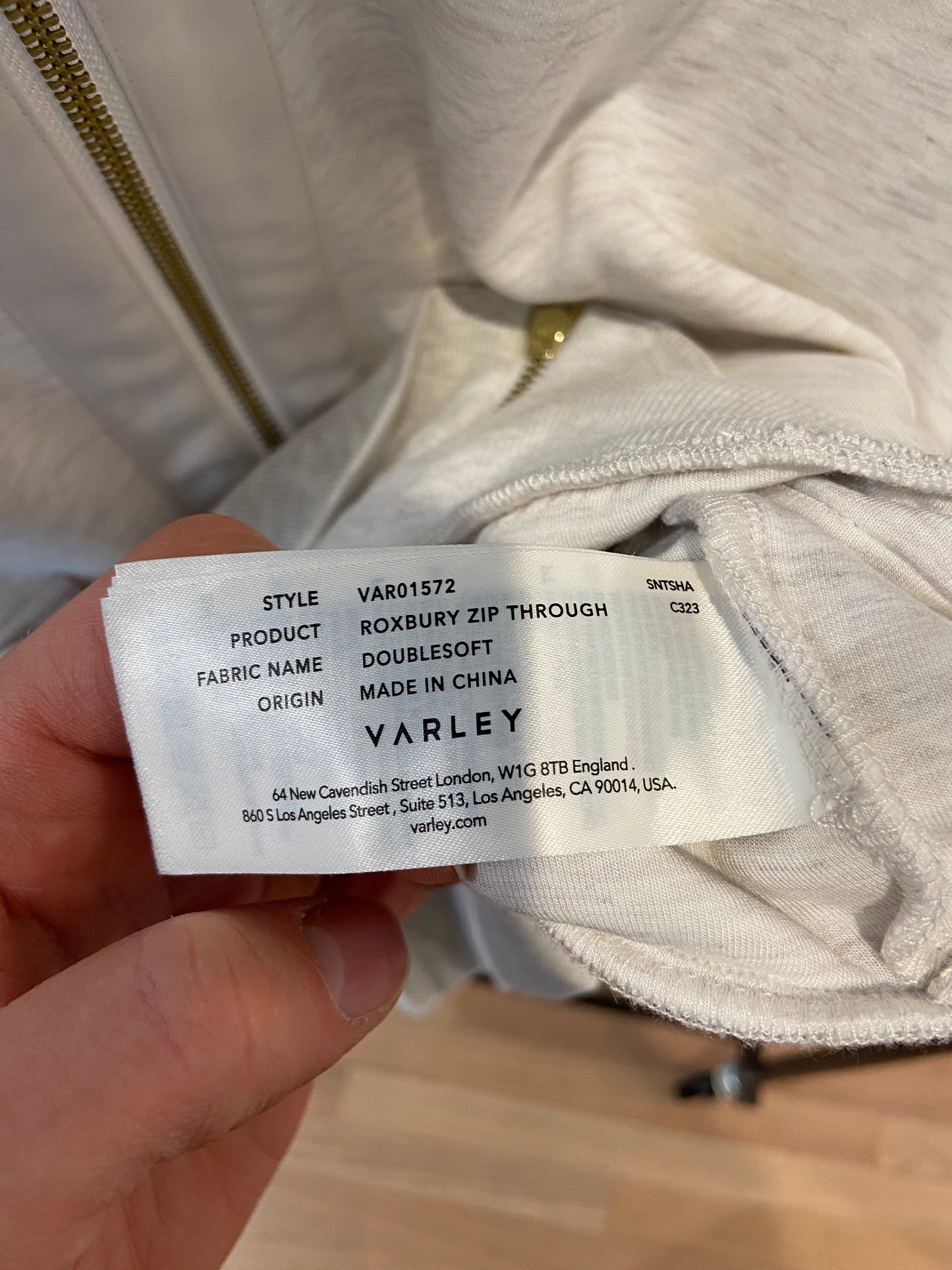 Varley Roxbury Zip Through Jacket size S