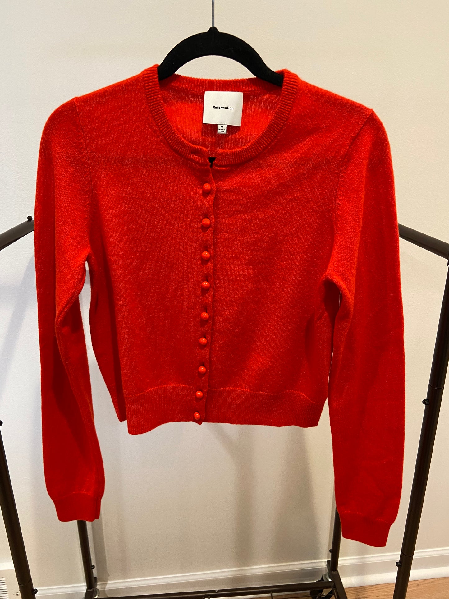 Reformation Caspia Cashmere Cropped Cardigan size M