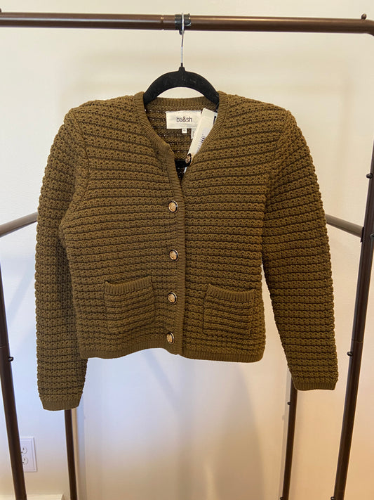 Ba&sh Gaspard Knit Jacket Olive size XS