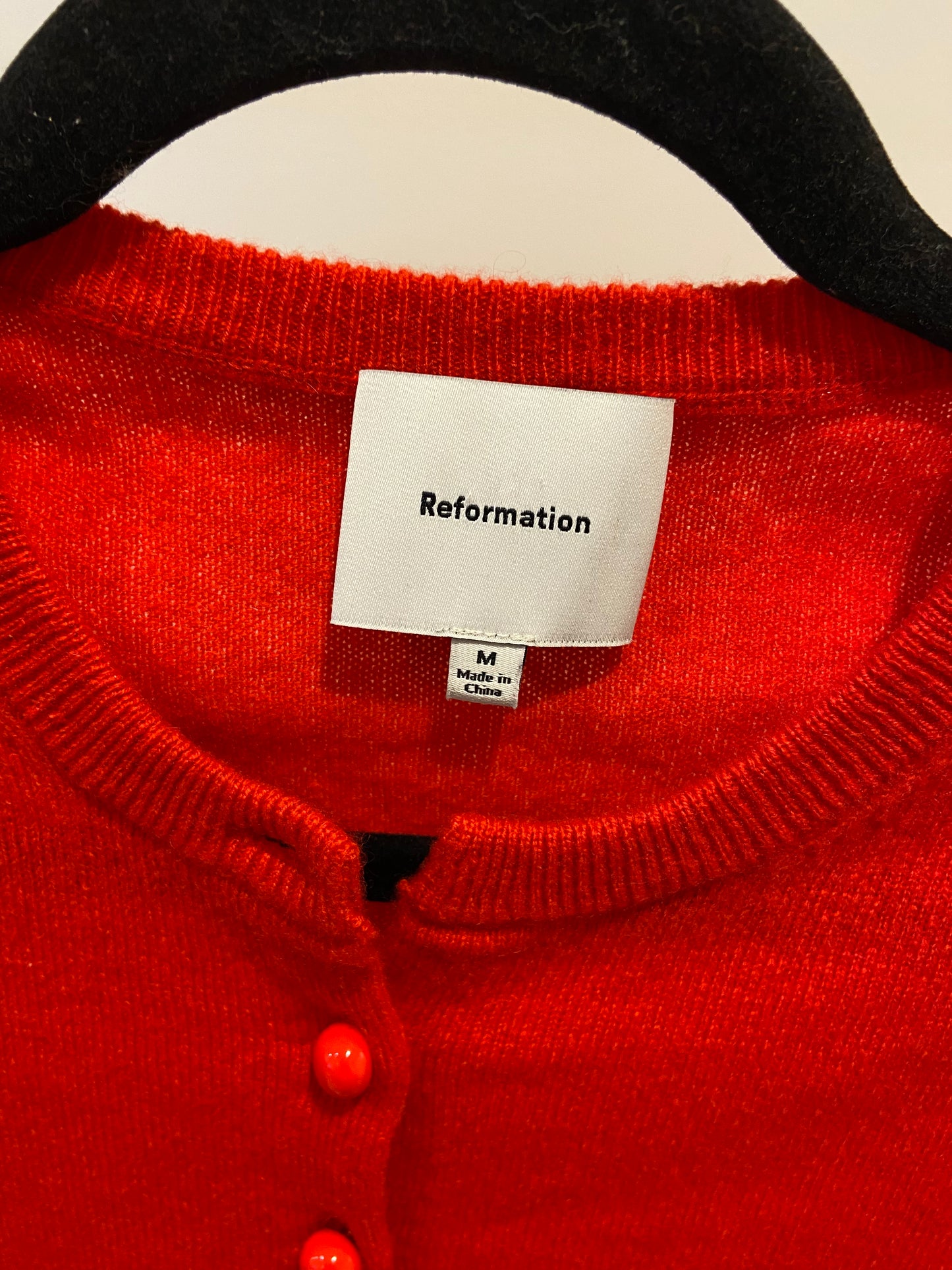Reformation Caspia Cashmere Cropped Cardigan size M