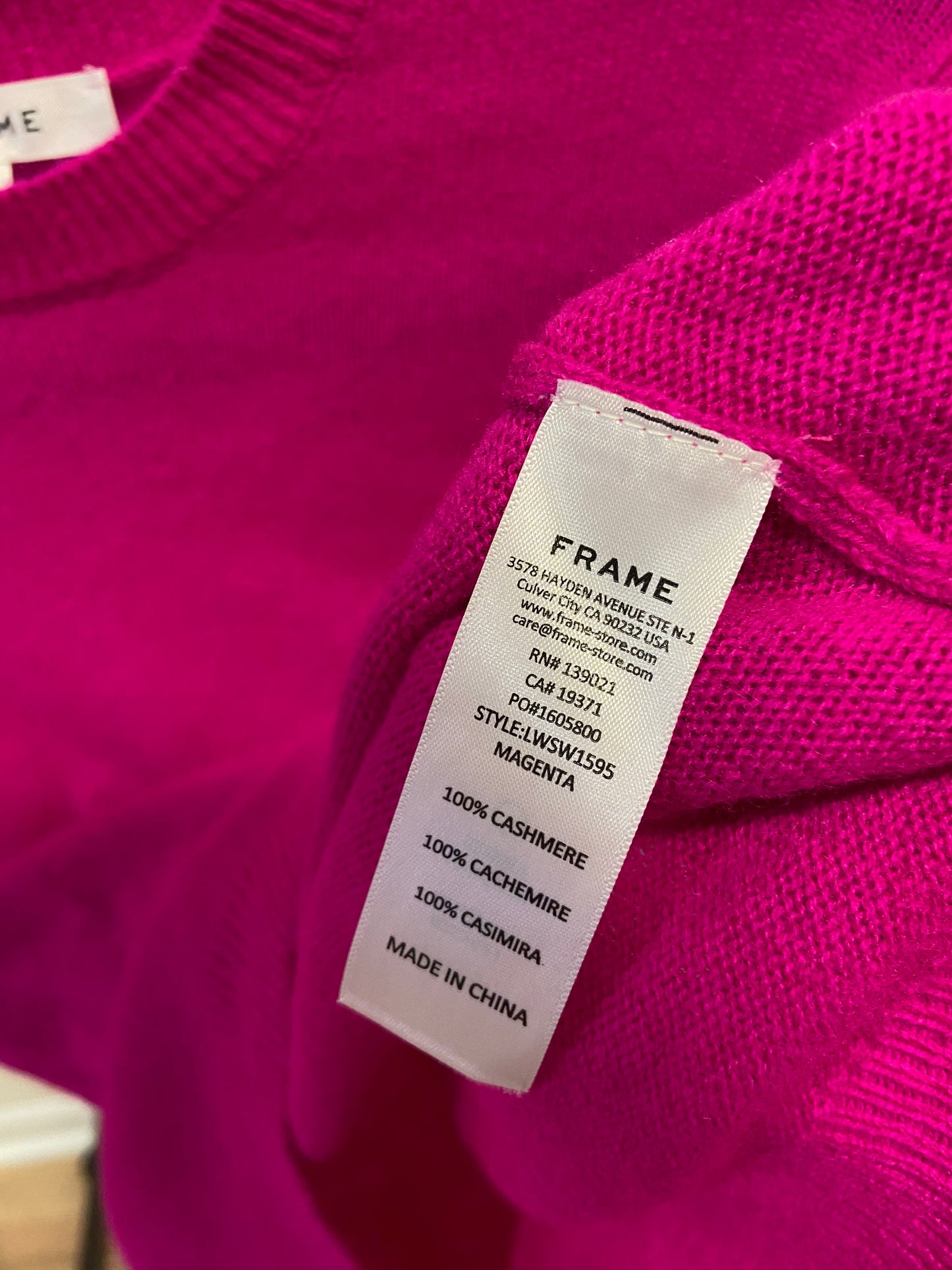 Frame Cashmere Puff Sleeve Knit Top size M