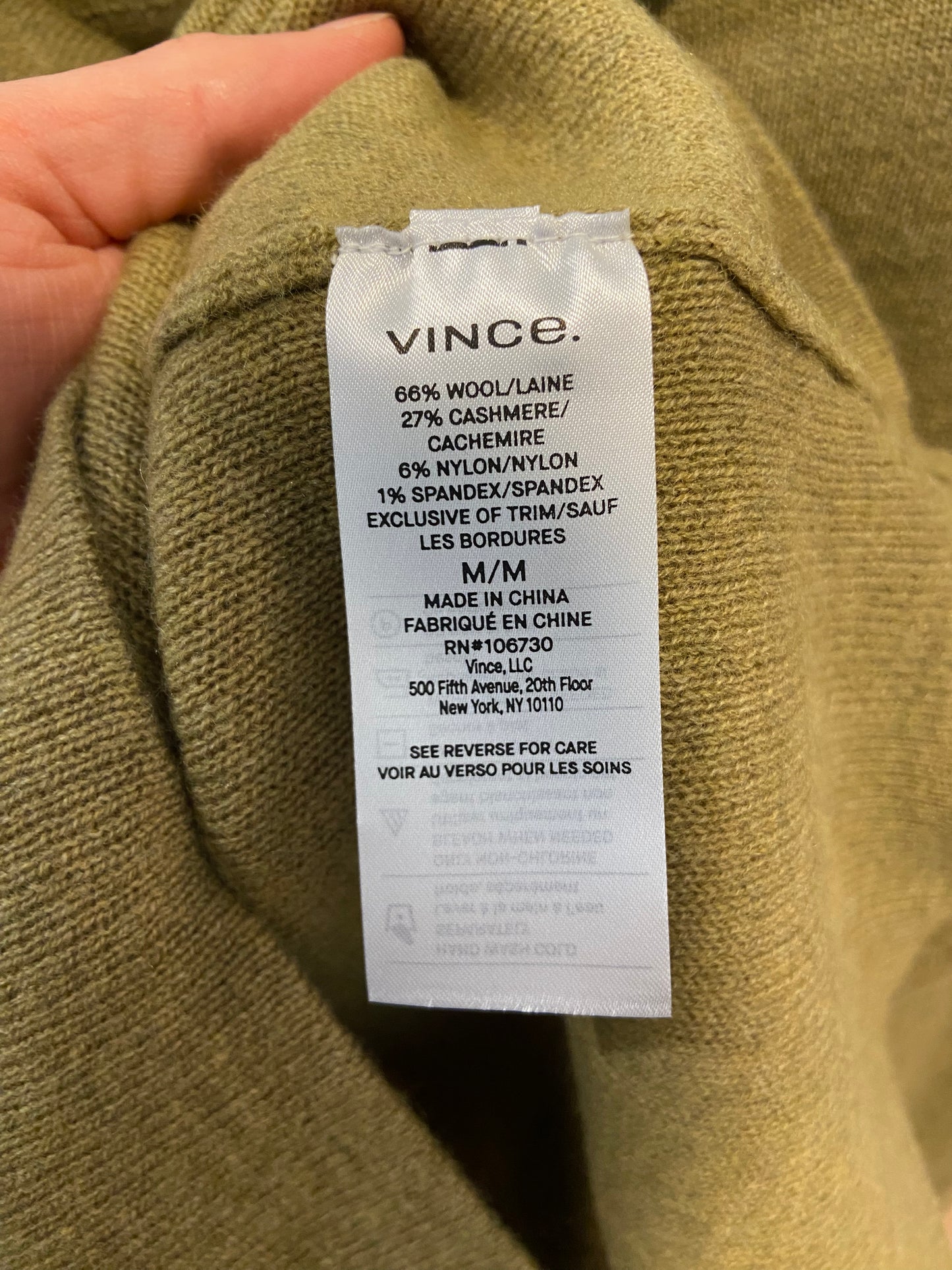 Vince Mockneck Cashmere Blend Sweater size M